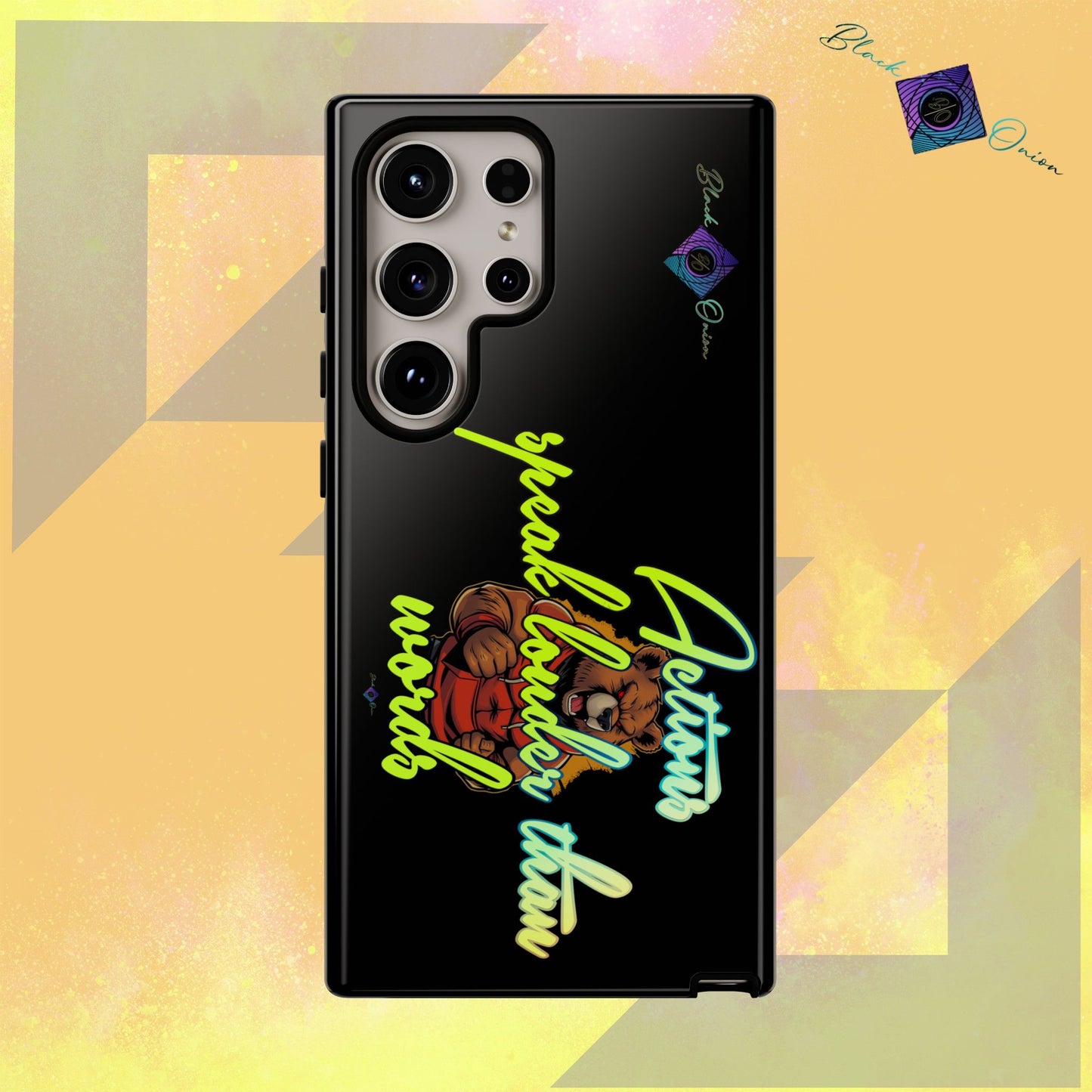 BlackOnion Brand New Phone Case - with Motivational Workout Motif ‘Actions speak lauder ‘💪🔥🫵