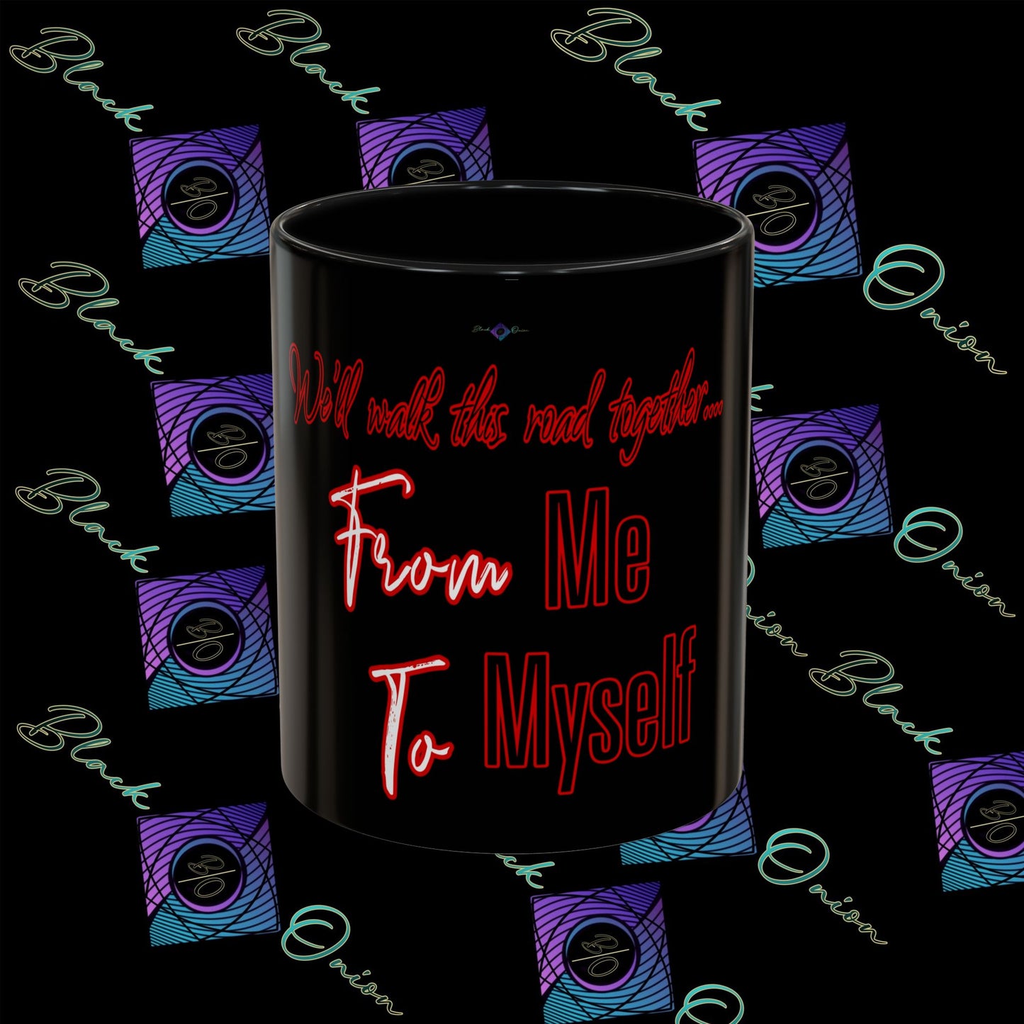 BlackOnion Coffee Mug Serial 2 with Workout Motif ‘ We’ll walk this road together’🫵🔥💪