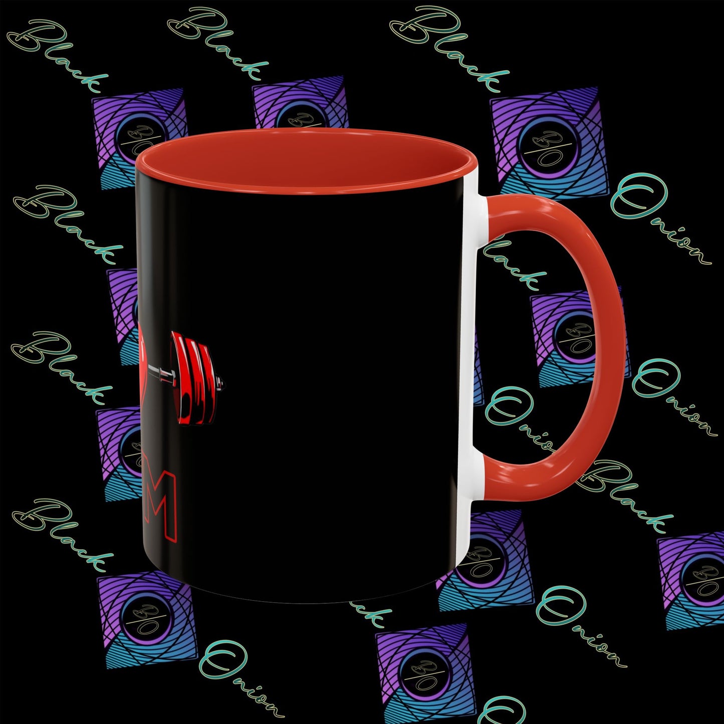 BlackOnion Coffee Mug - 11oz with Workout Motif ‘I Love Gym’🔥💪🫵