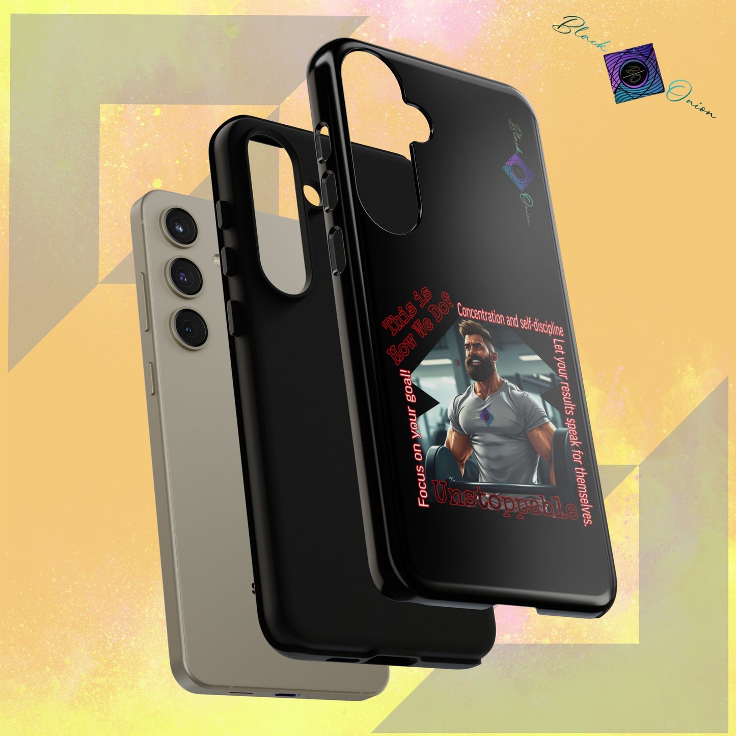 BlackOnion Brand New Phone Case - with Motivational Workout Motif’Unstoppable ‘💪🔥🫵