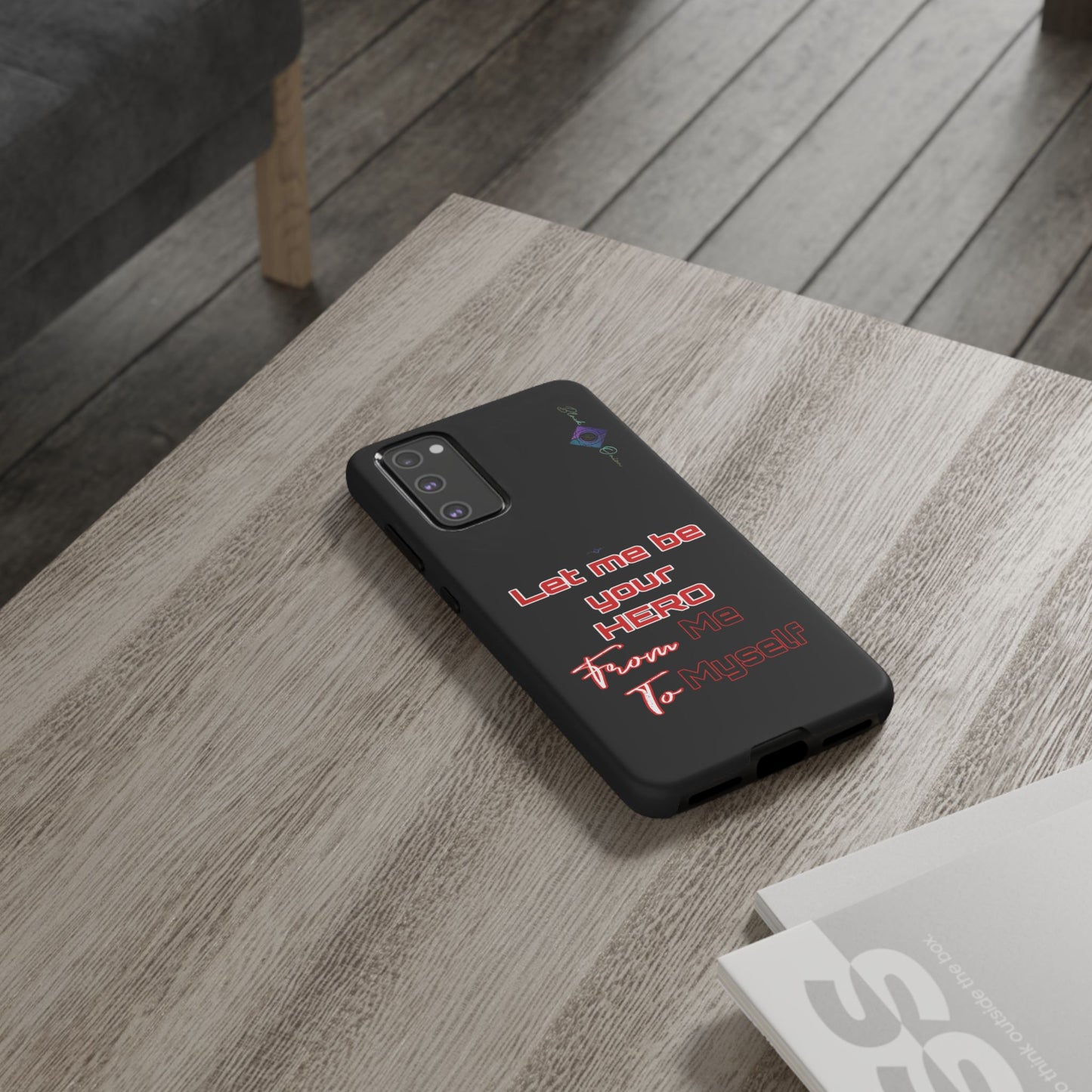 BlackOnion Brand New Phone Case - with Motivational Workout Motif’Let me be your Hero ‘💪🔥🫵