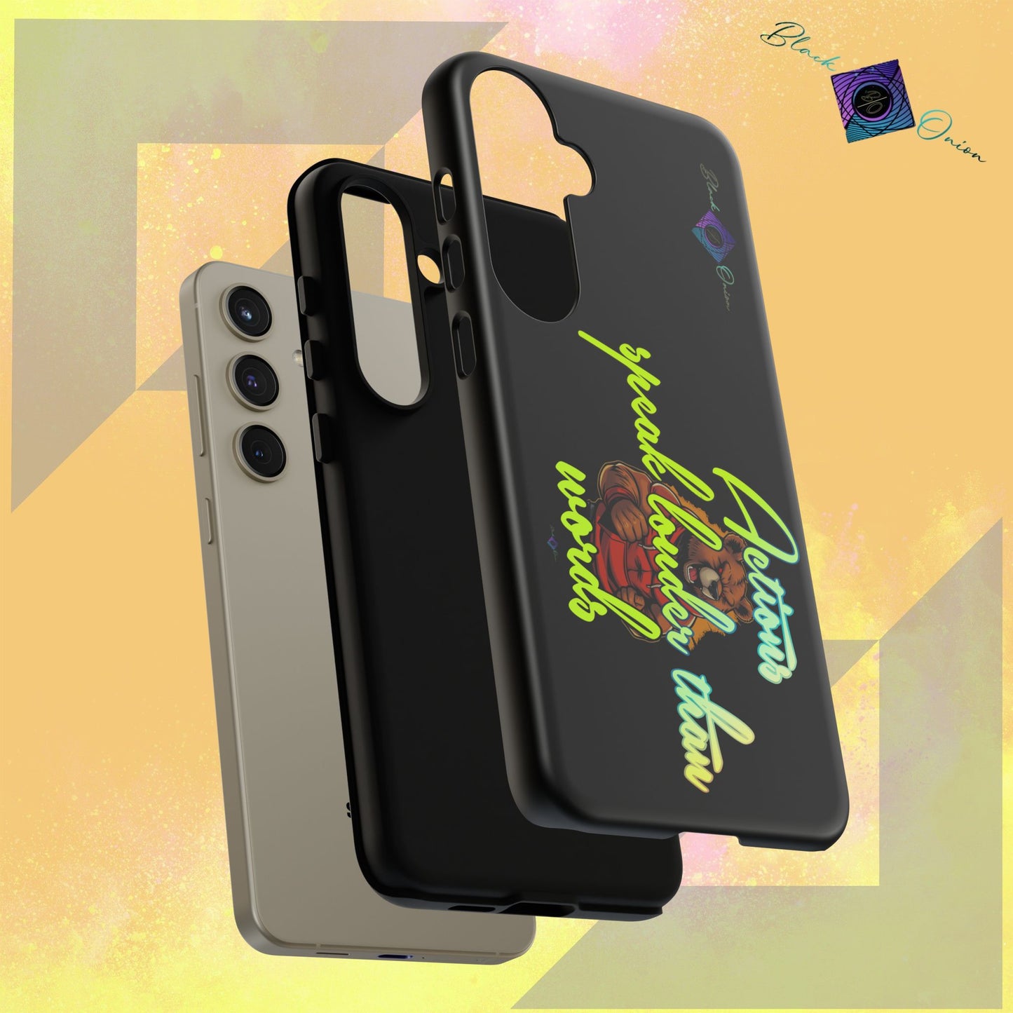 BlackOnion Brand New Phone Case - with Motivational Workout Motif ‘Actions speak lauder ‘💪🔥🫵