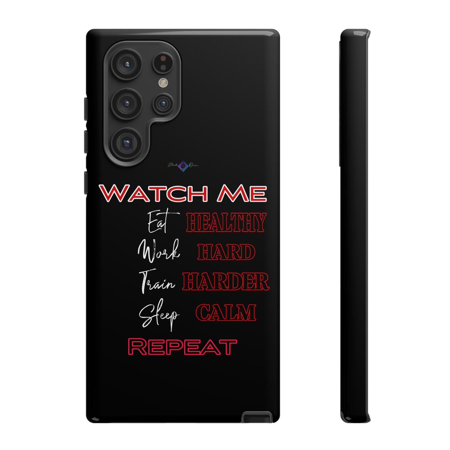 BlackOnion Phone Case -with Motivational Motif 'Watch Me' 💪🔥🫵