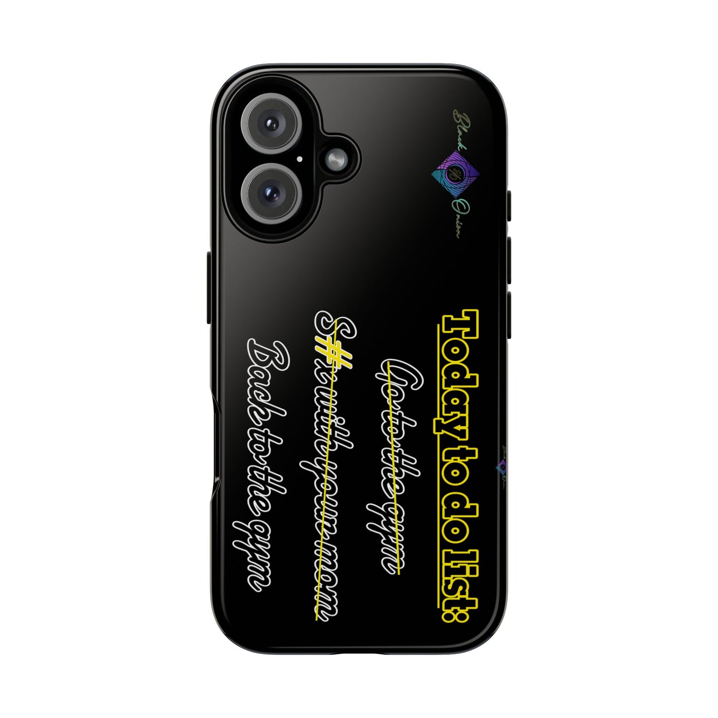 BlackOnion Brand New Phone Case - with Motivational Workout Motif’Today to do list ‘💪🔥🫵