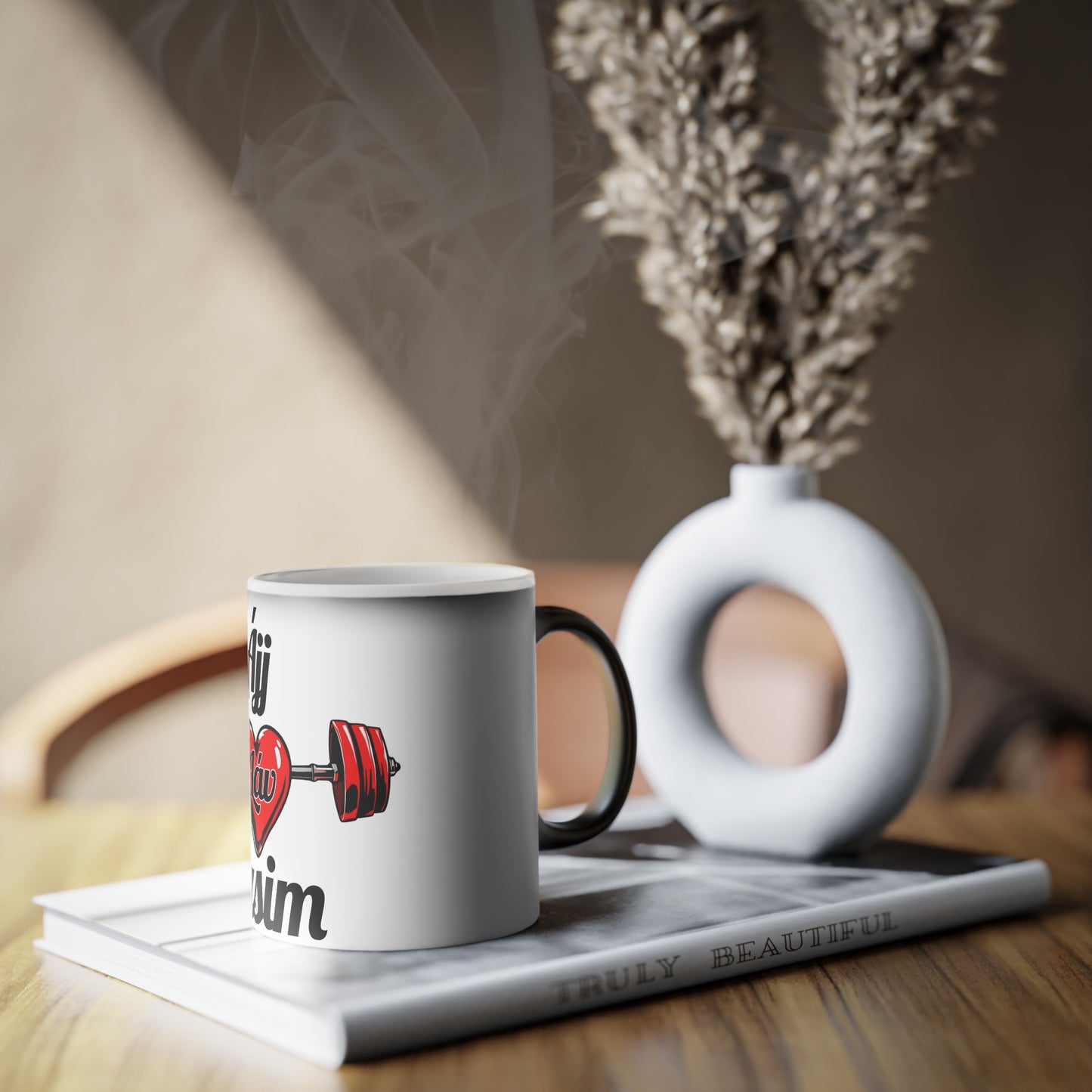 BlackOnion Color Changing Mug with Workout Motif ‘Ájj Láv Dzsim’ 💪🔥🫵