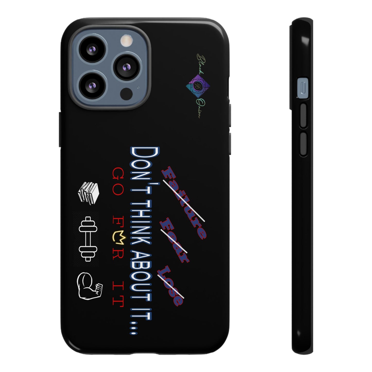 BlackOnion Brand New Phone Case - with Motivational Workout Motif’Don’t think ‘💪🔥🫵