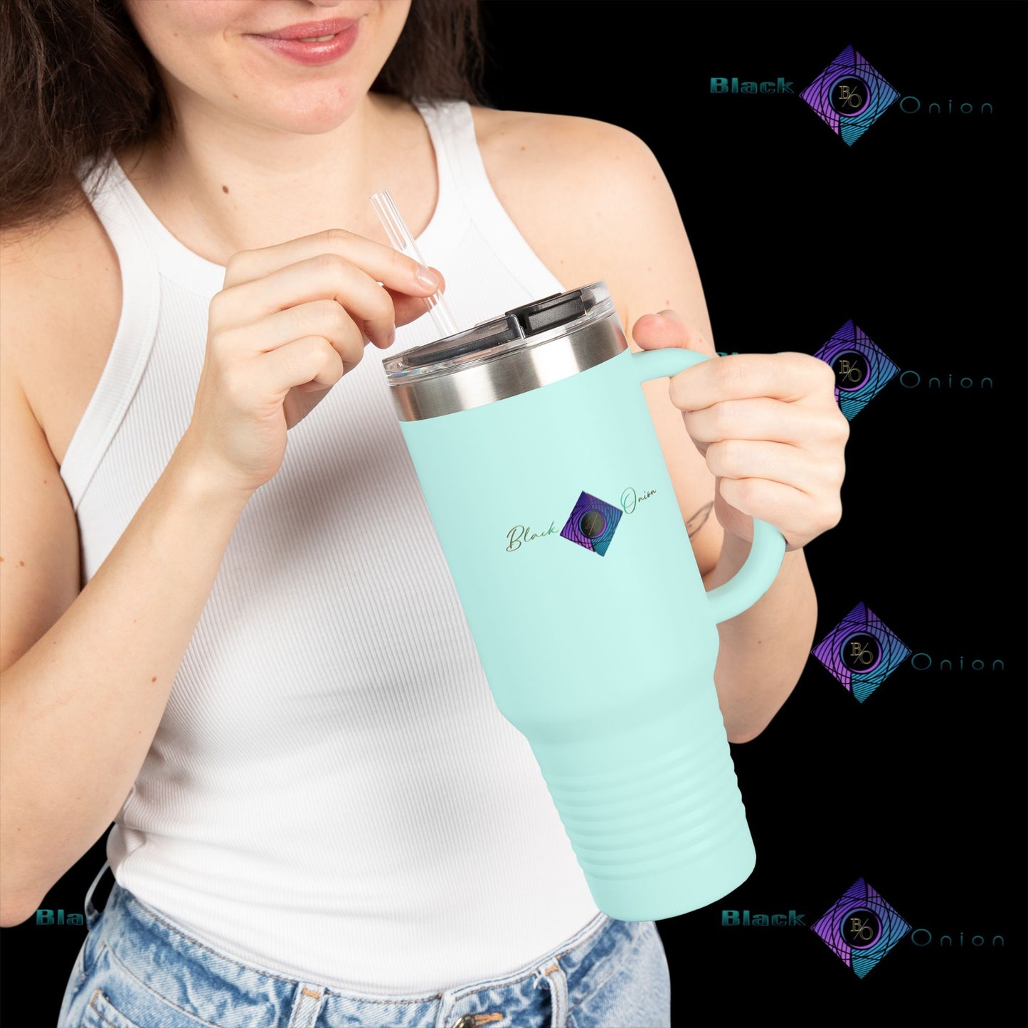 BlackOnion Travel Mug - 40oz with Straw