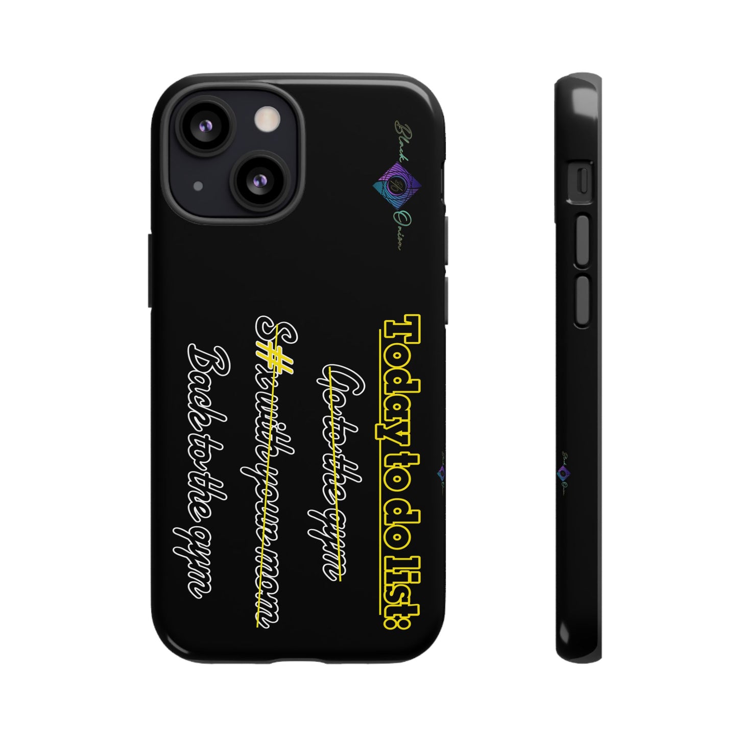 BlackOnion Brand New Phone Case - with Motivational Workout Motif’Today to do list ‘💪🔥🫵