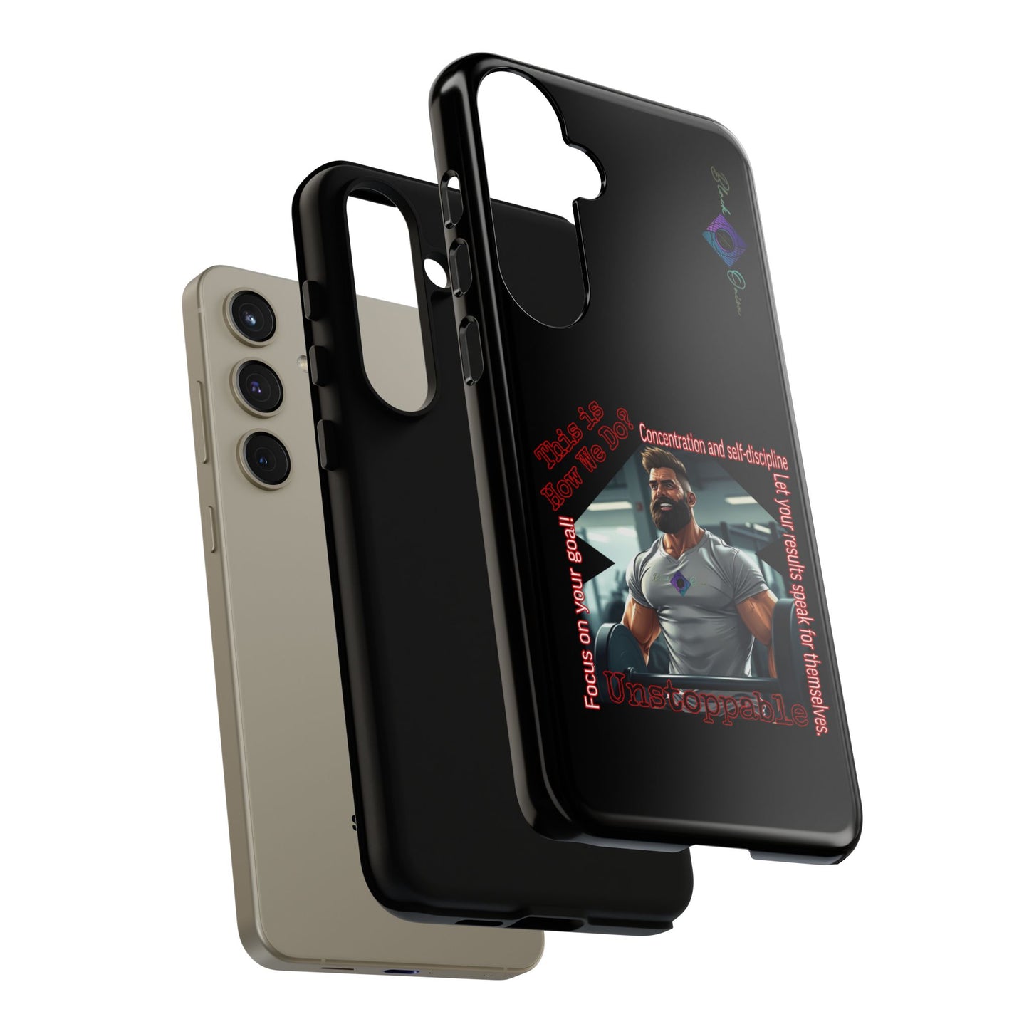 BlackOnion Brand New Phone Case - with Motivational Workout Motif’Unstoppable ‘💪🔥🫵