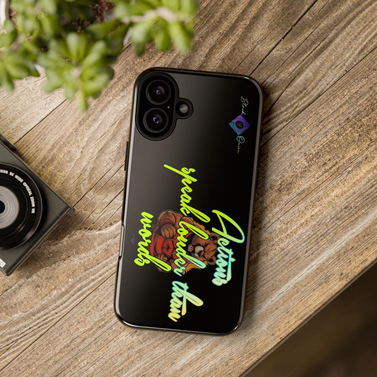 BlackOnion Brand New Phone Case - with Motivational Workout Motif ‘Actions speak lauder ‘💪🔥🫵