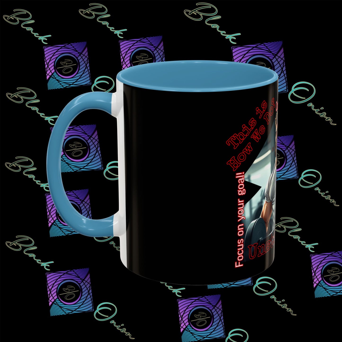 BlackOnion Coffee Mug Serial 2 with Workout Motif ‘Unstoppable’🫵🔥💪