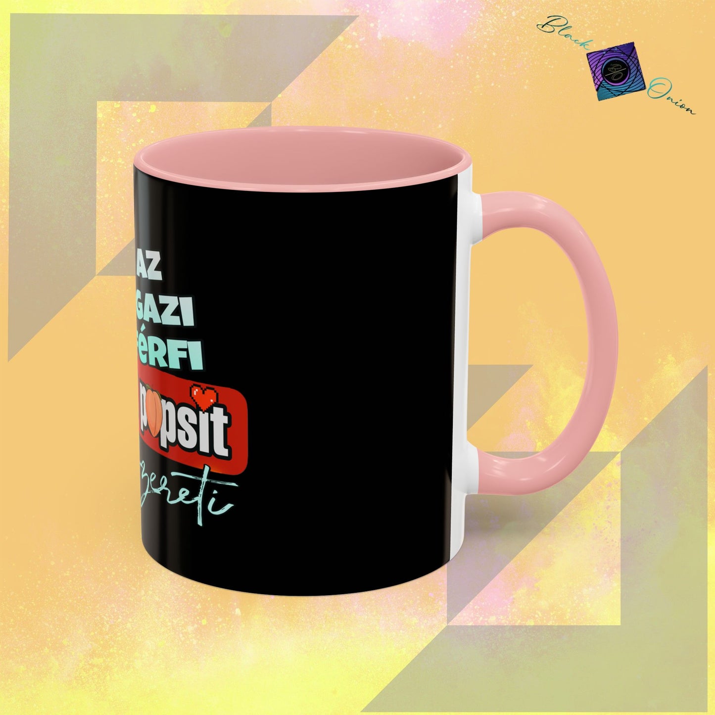 BlackOnion Coffee Mug - 11oz with Workout Motif ‘Az igazi férfi’🔥💪🫵