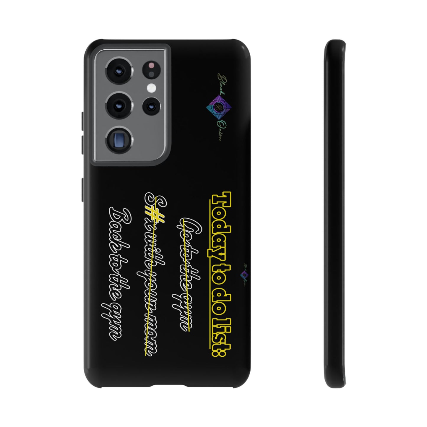 BlackOnion Brand New Phone Case - with Motivational Workout Motif’Today to do list ‘💪🔥🫵