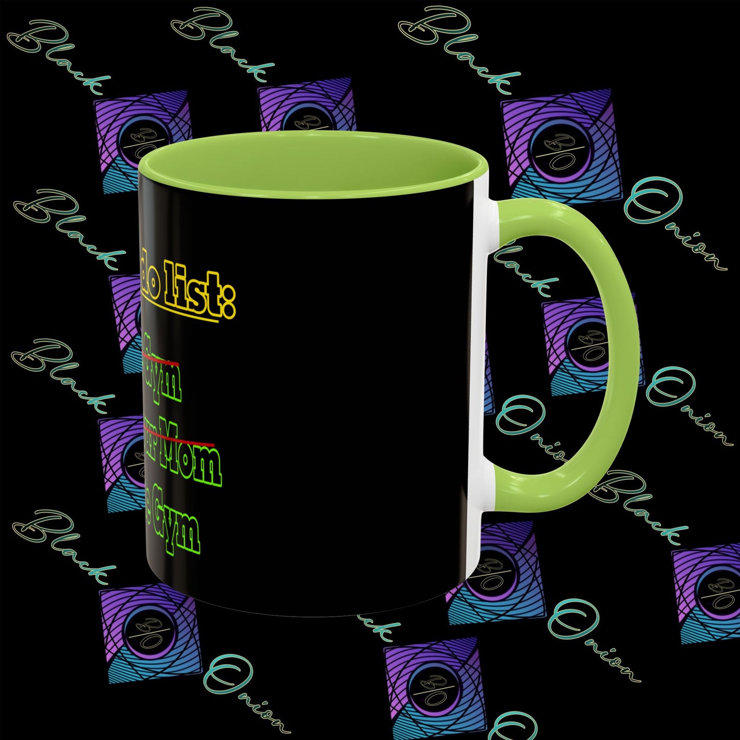 BlackOnion Coffee Mug 2 with Workout Motif ‘Today To Do List V2’🫵🔥💪