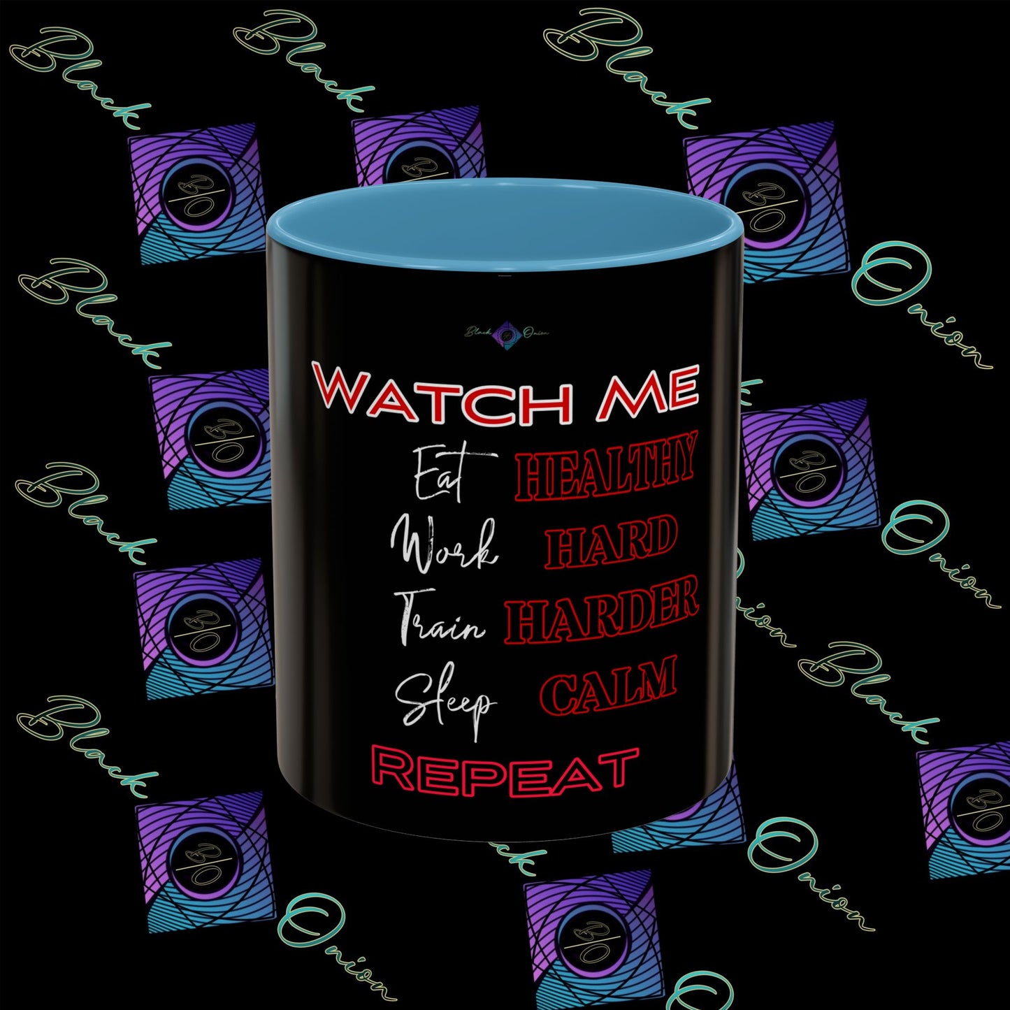 BlackOnion Coffee Mug Serial 2 with Workout Motif ‘Watch me’🫵🔥💪