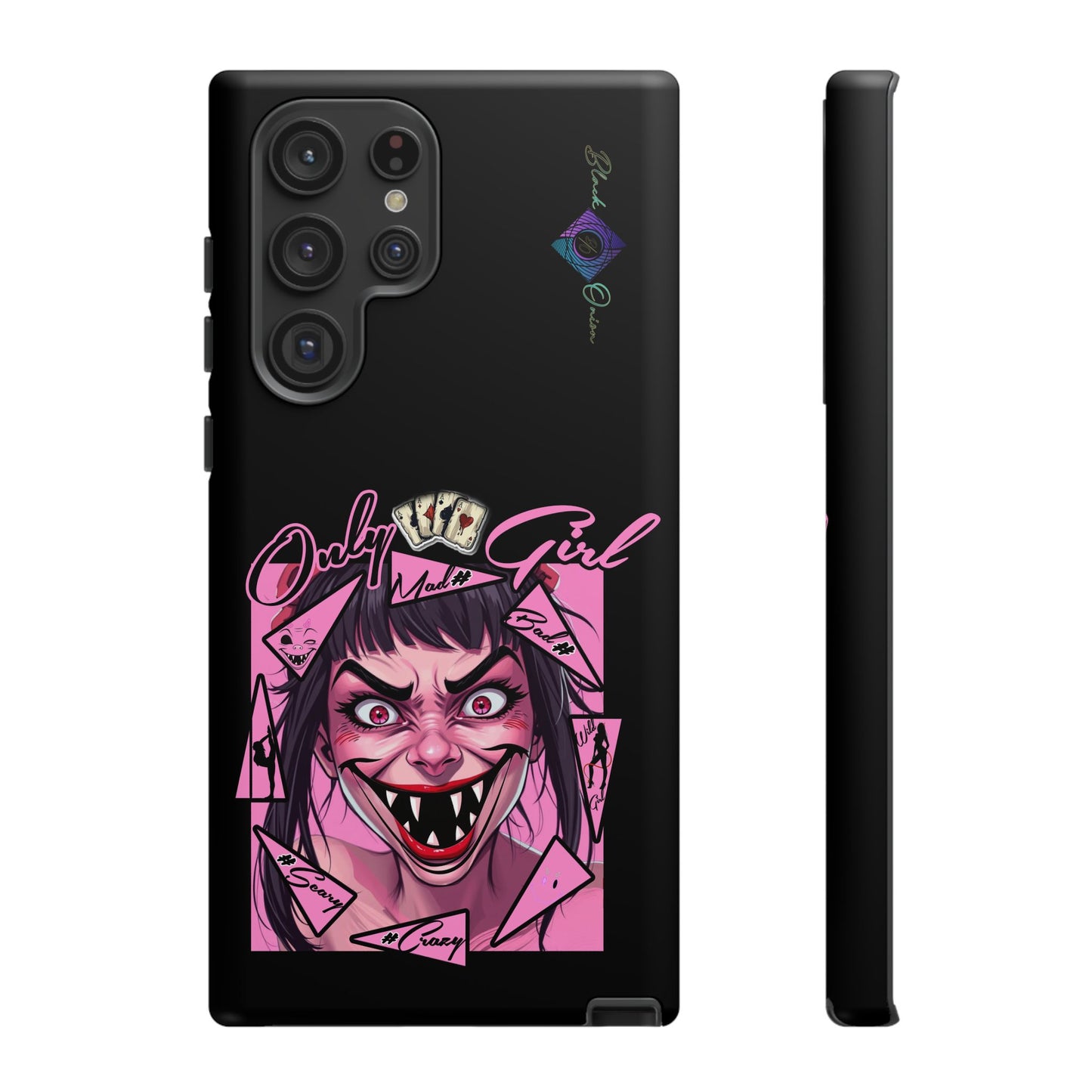 BlackOnion Brand New Phone Case - with Motivational Workout Motif’ Mad Girl💋🌸 ‘🔥🫵