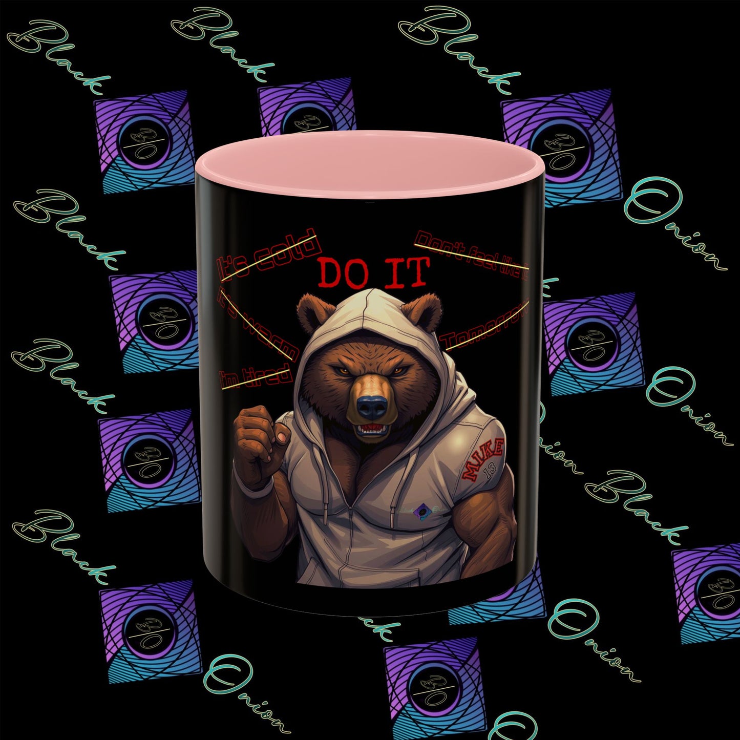 BlackOnion Coffee Mug - 11oz with Workout Motif ‘Mike 13’🔥💪🫵