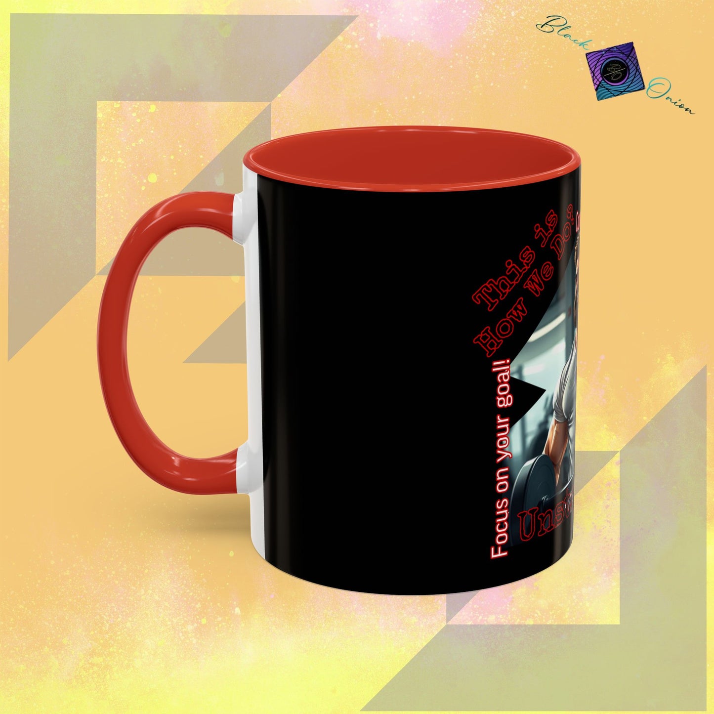 BlackOnion Coffee Mug Serial 2 with Workout Motif ‘Unstoppable’🫵🔥💪