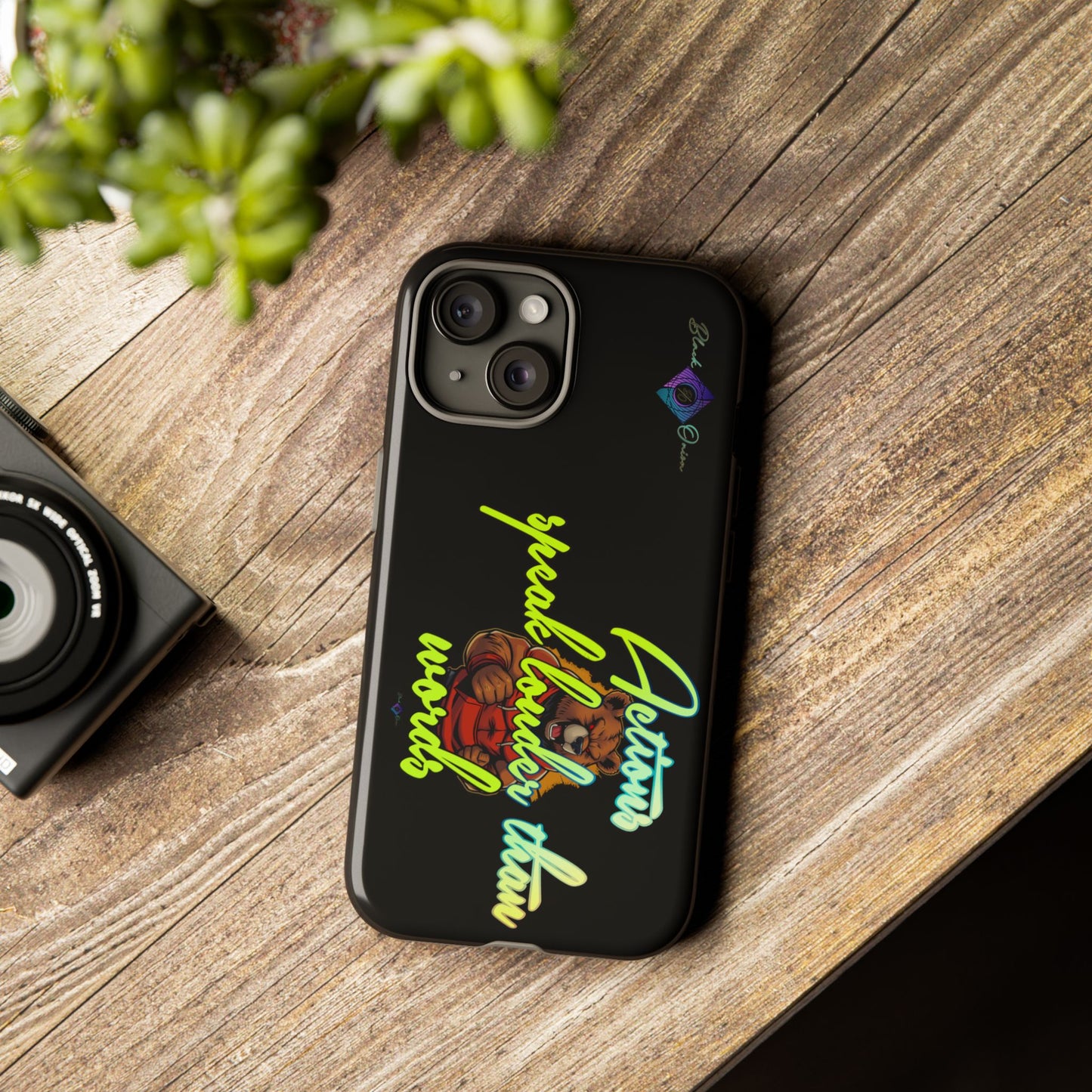BlackOnion Brand New Phone Case - with Motivational Workout Motif ‘Actions speak lauder ‘💪🔥🫵