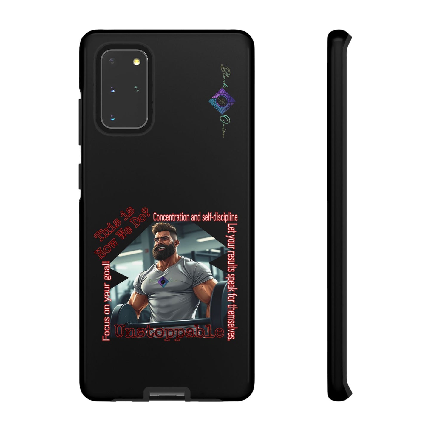 BlackOnion Brand New Phone Case - with Motivational Workout Motif’Unstoppable ‘💪🔥🫵