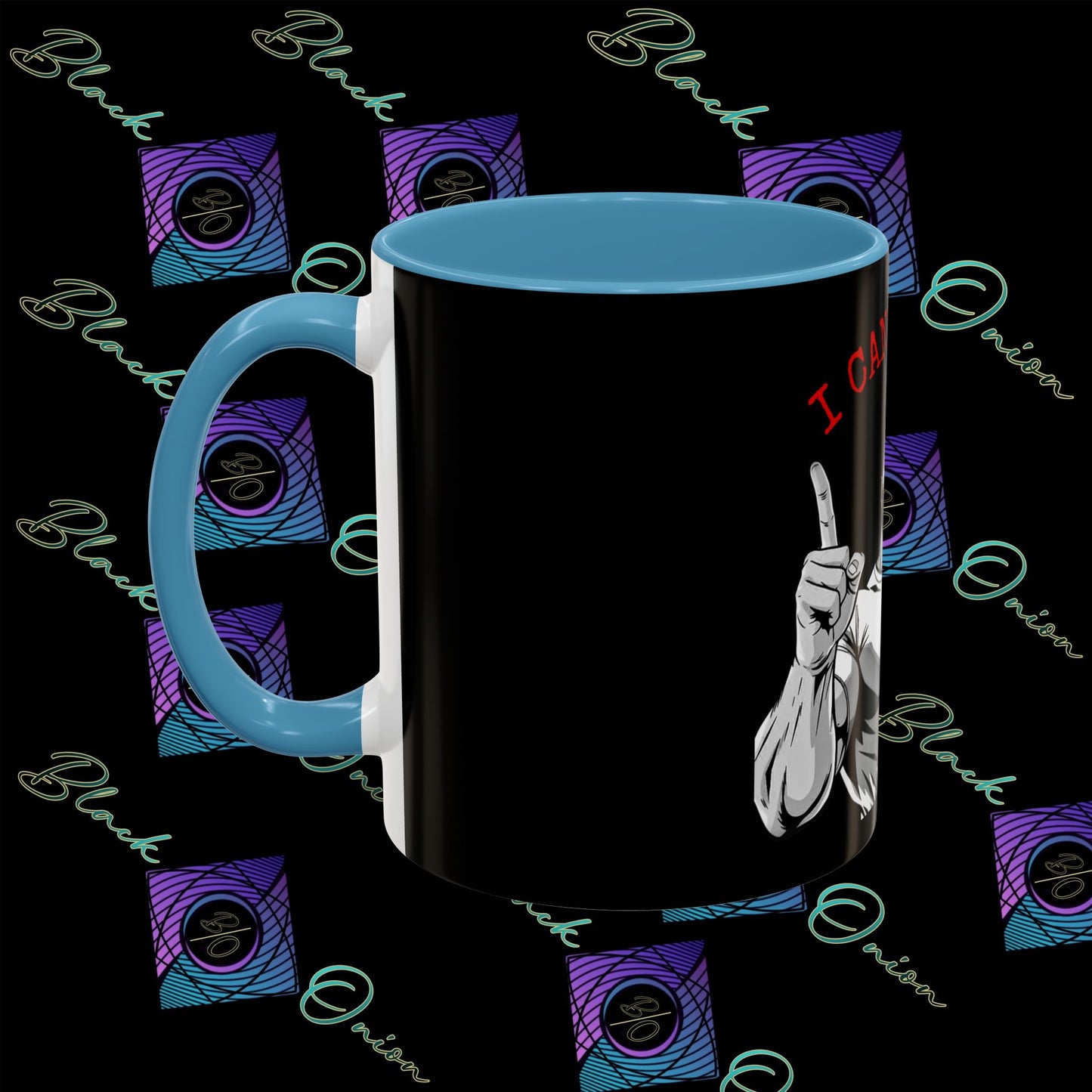 BlackOnion Coffee Mug - 11oz with Workout Motif ‘I Can Do It ’🔥💪🫵
