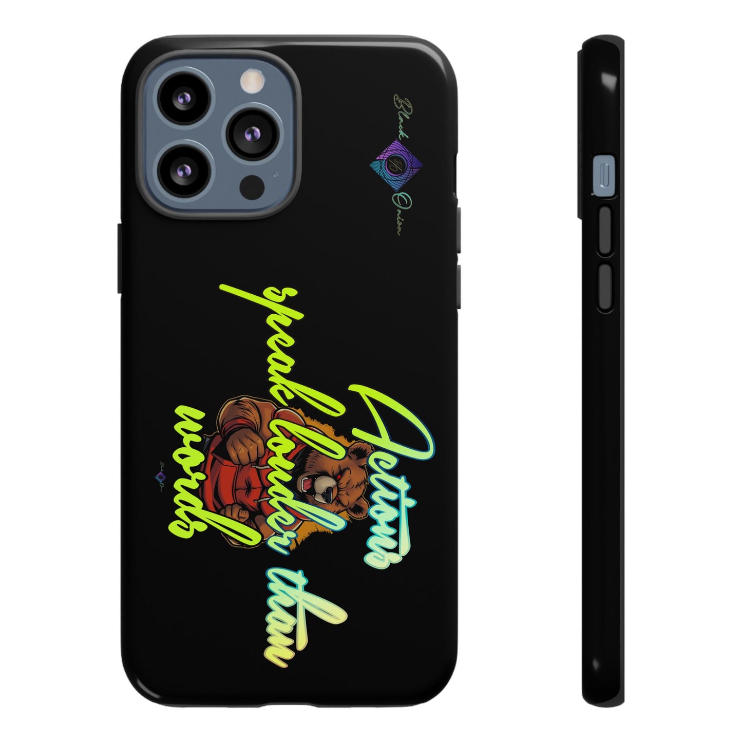 BlackOnion Brand New Phone Case - with Motivational Workout Motif ‘Actions speak lauder ‘💪🔥🫵