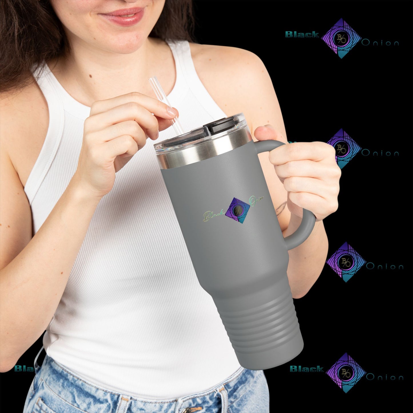 BlackOnion Travel Mug - 40oz with Straw