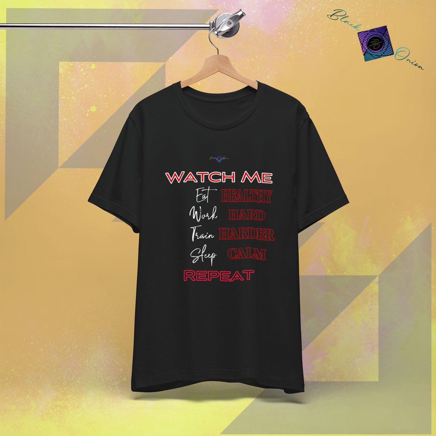 BlackOnion T-Shirt with Workout Motif V4 ‘ Watch Me’💪🔥🫵