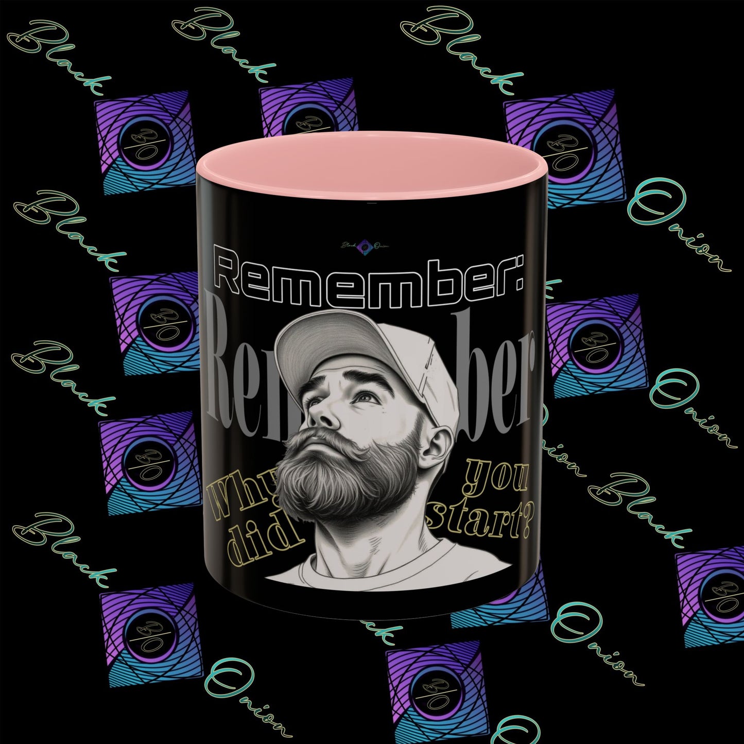 BlackOnion Coffee Mug - 11oz with Workout Motif ‘Remember ’🔥💪🫵
