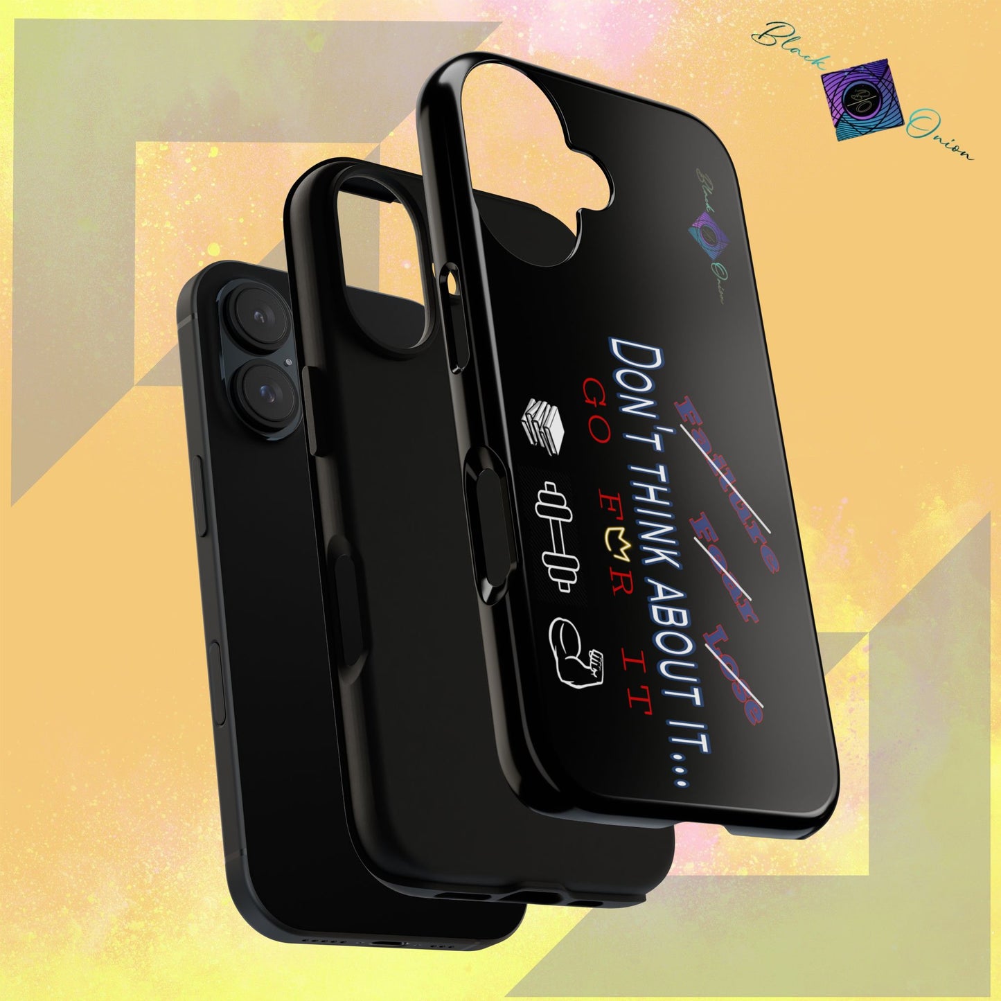 BlackOnion Brand New Phone Case - with Motivational Workout Motif’Don’t think ‘💪🔥🫵