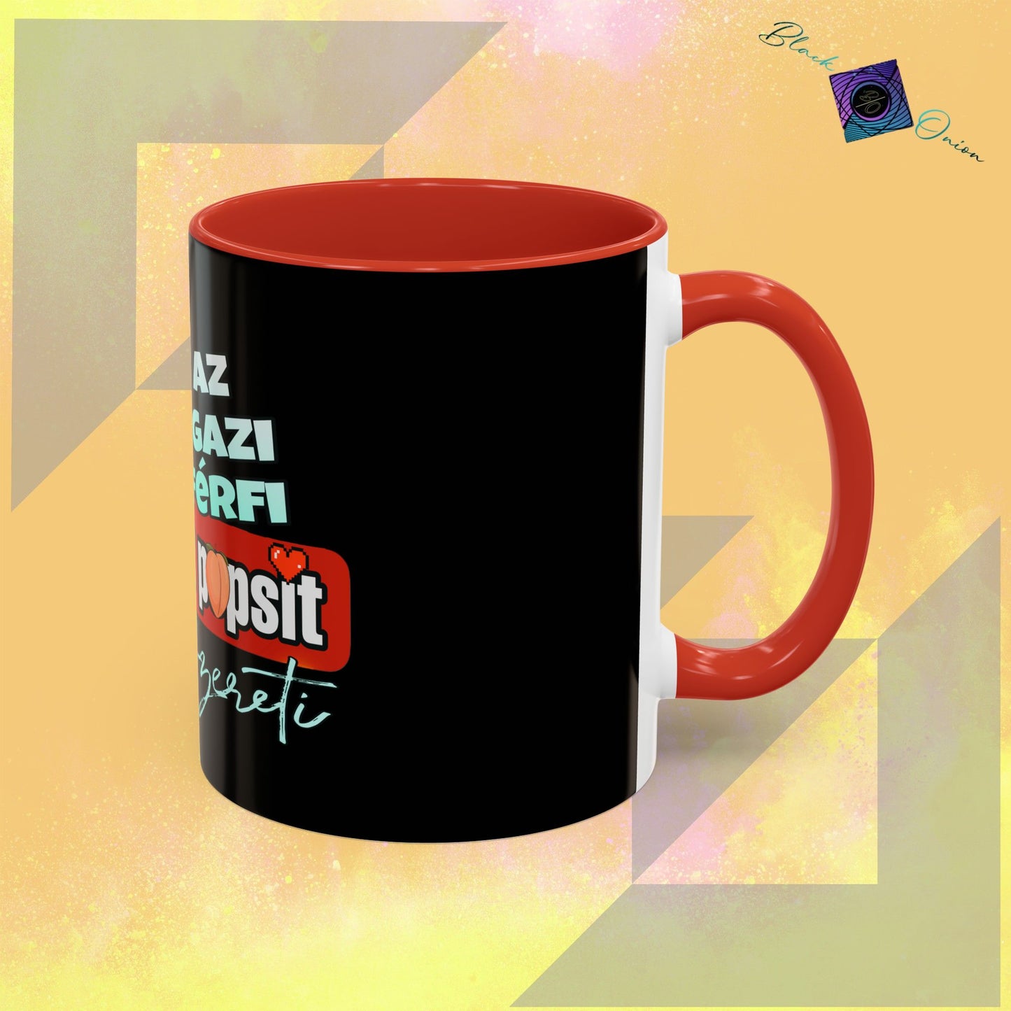 BlackOnion Coffee Mug - 11oz with Workout Motif ‘Az igazi férfi’🔥💪🫵