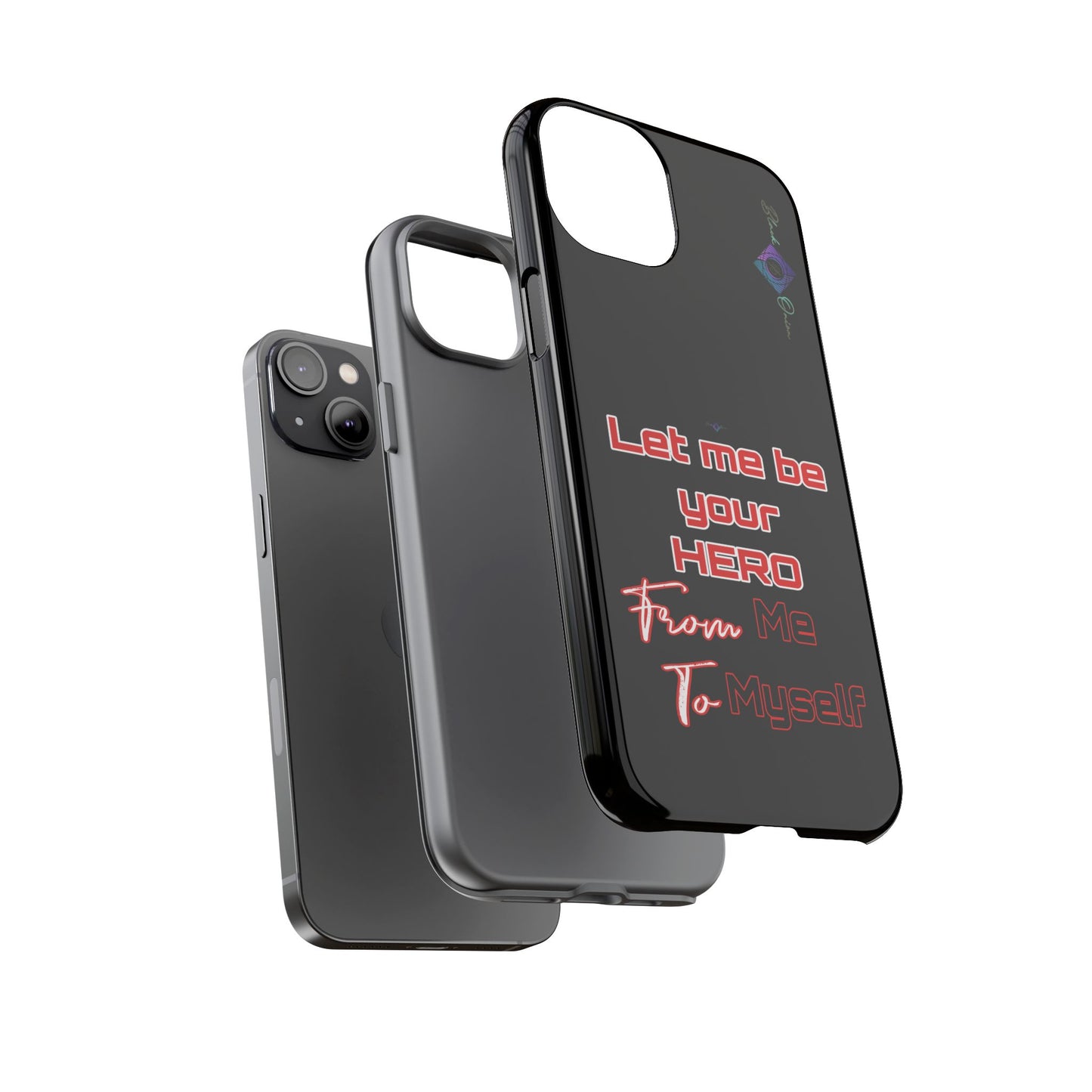 BlackOnion Brand New Phone Case - with Motivational Workout Motif’Let me be your Hero ‘💪🔥🫵