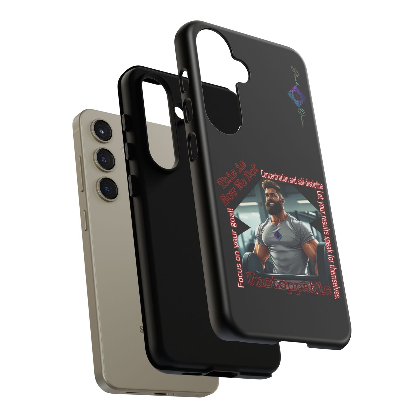 BlackOnion Brand New Phone Case - with Motivational Workout Motif’Unstoppable ‘💪🔥🫵