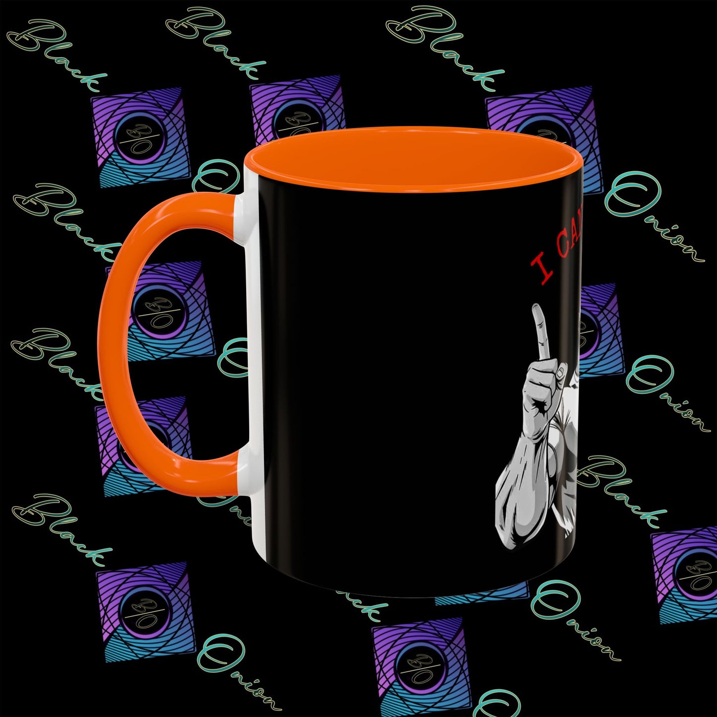 BlackOnion Coffee Mug - 11oz with Workout Motif ‘I Can Do It ’🔥💪🫵