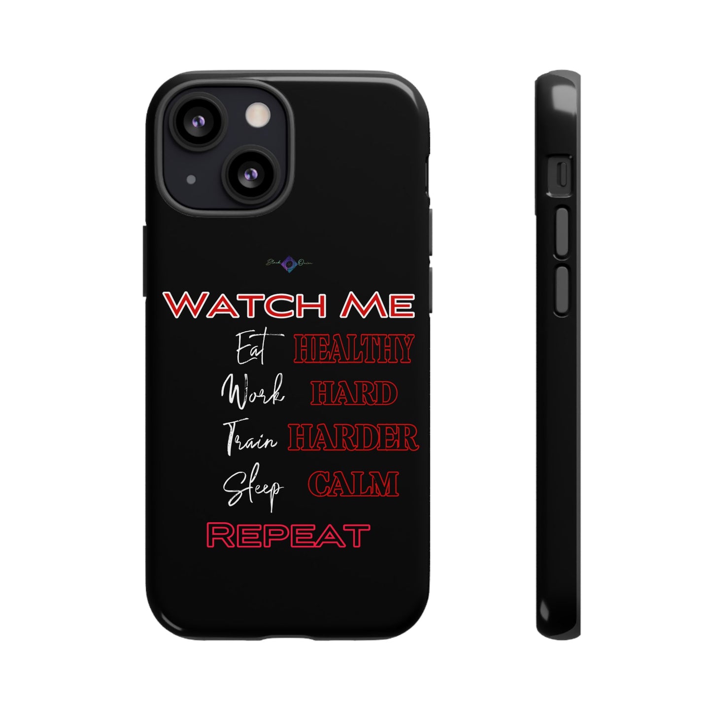 BlackOnion Phone Case -with Motivational Motif 'Watch Me' 💪🔥🫵