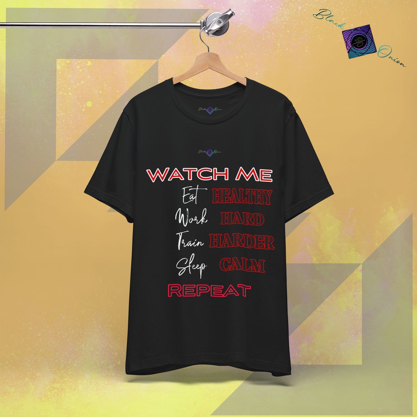 BlackOnion T-Shirt with Workout Motif V2 “Watch Me" 💪🔥