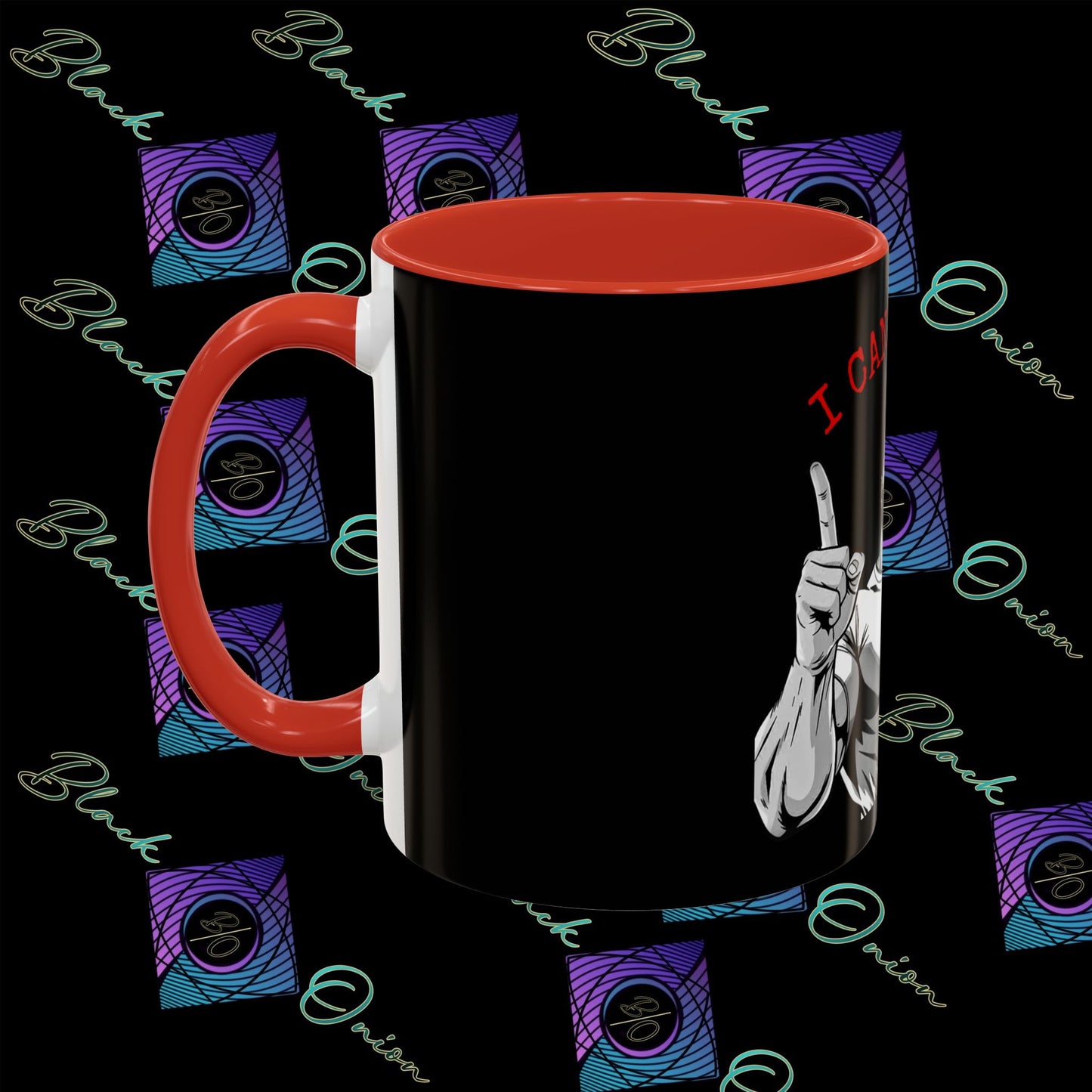 BlackOnion Coffee Mug - 11oz with Workout Motif ‘I Can Do It ’🔥💪🫵