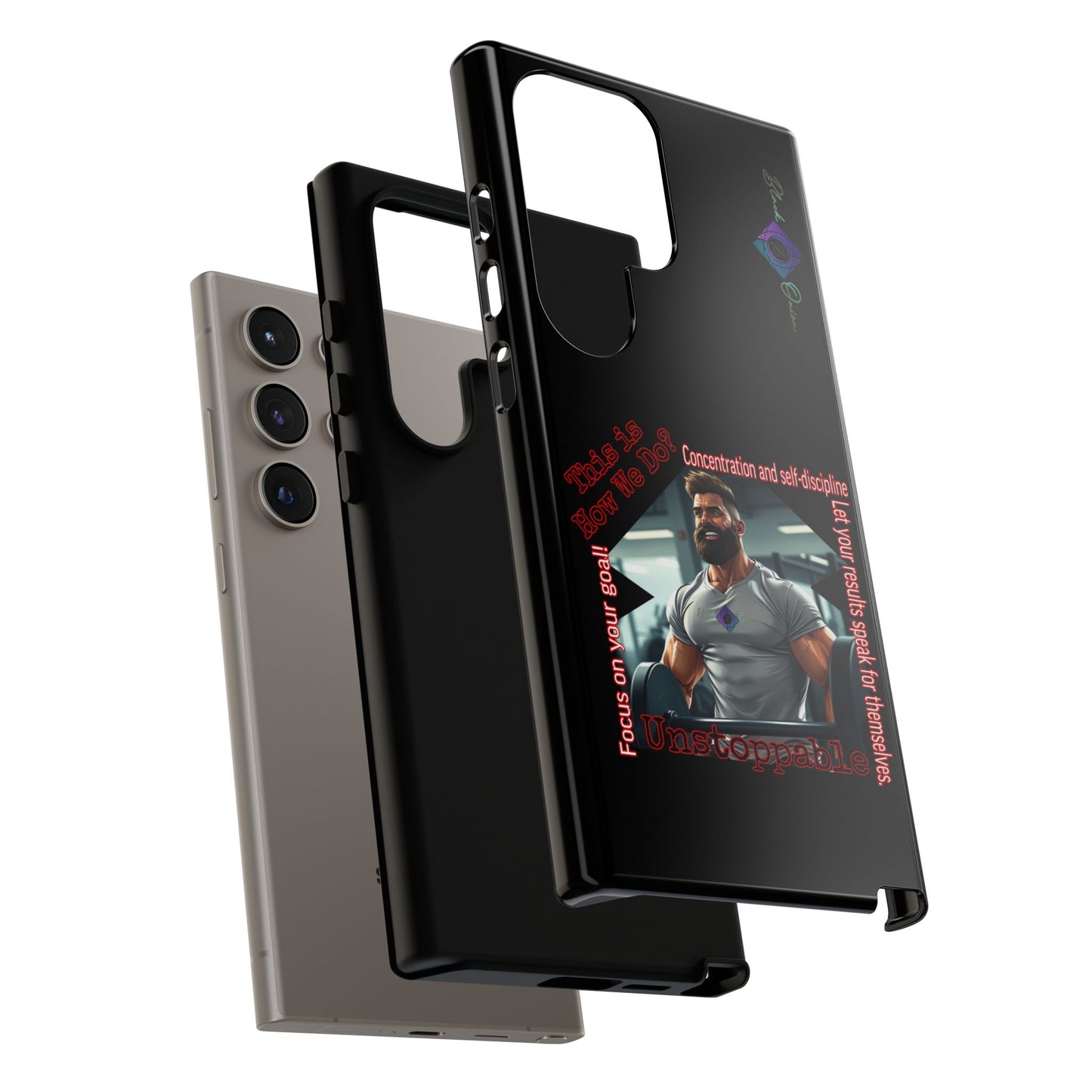 BlackOnion Brand New Phone Case - with Motivational Workout Motif’Unstoppable ‘💪🔥🫵