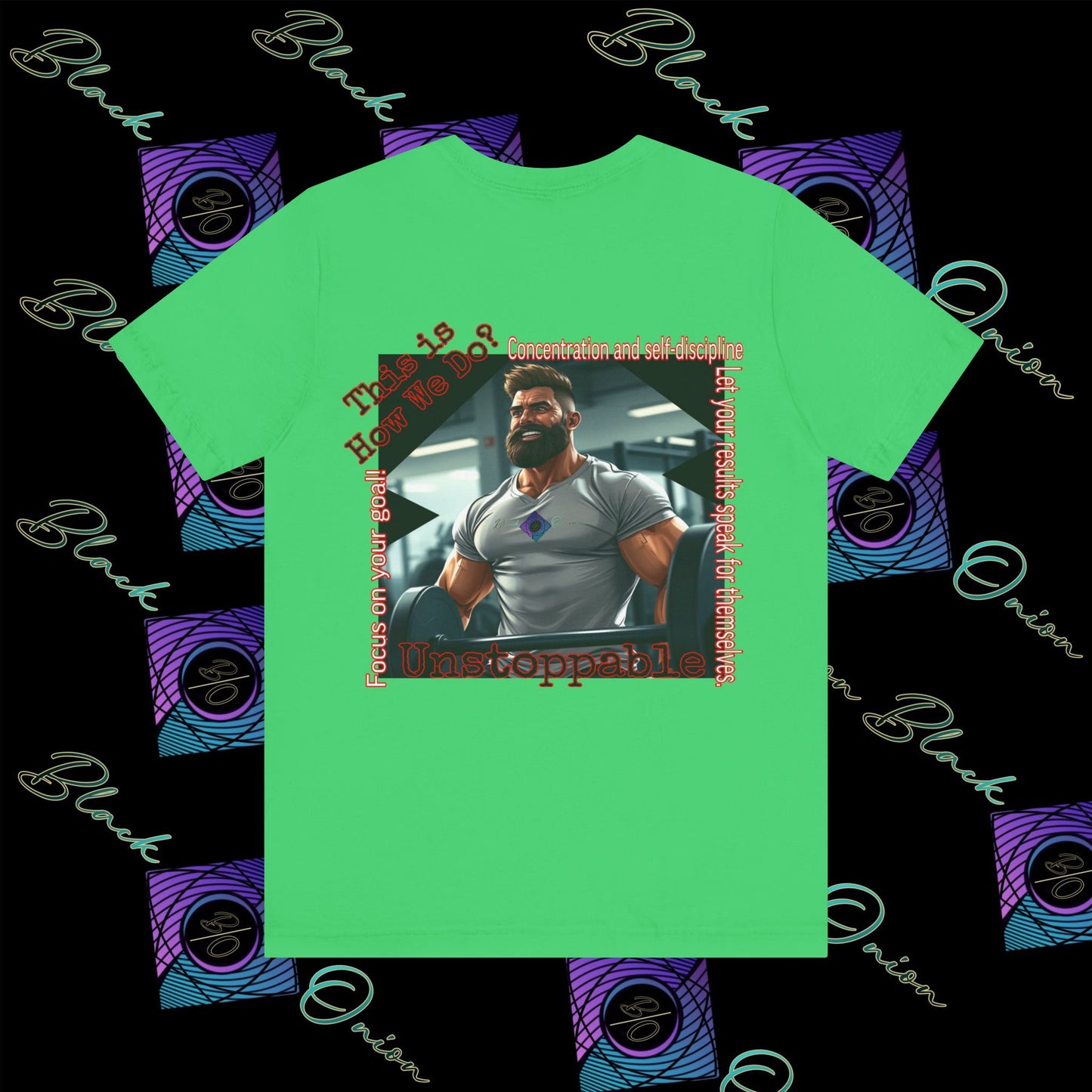 BlackOnion T-Shirt with Workout Motif “Unstoppable “💪🔥🫵