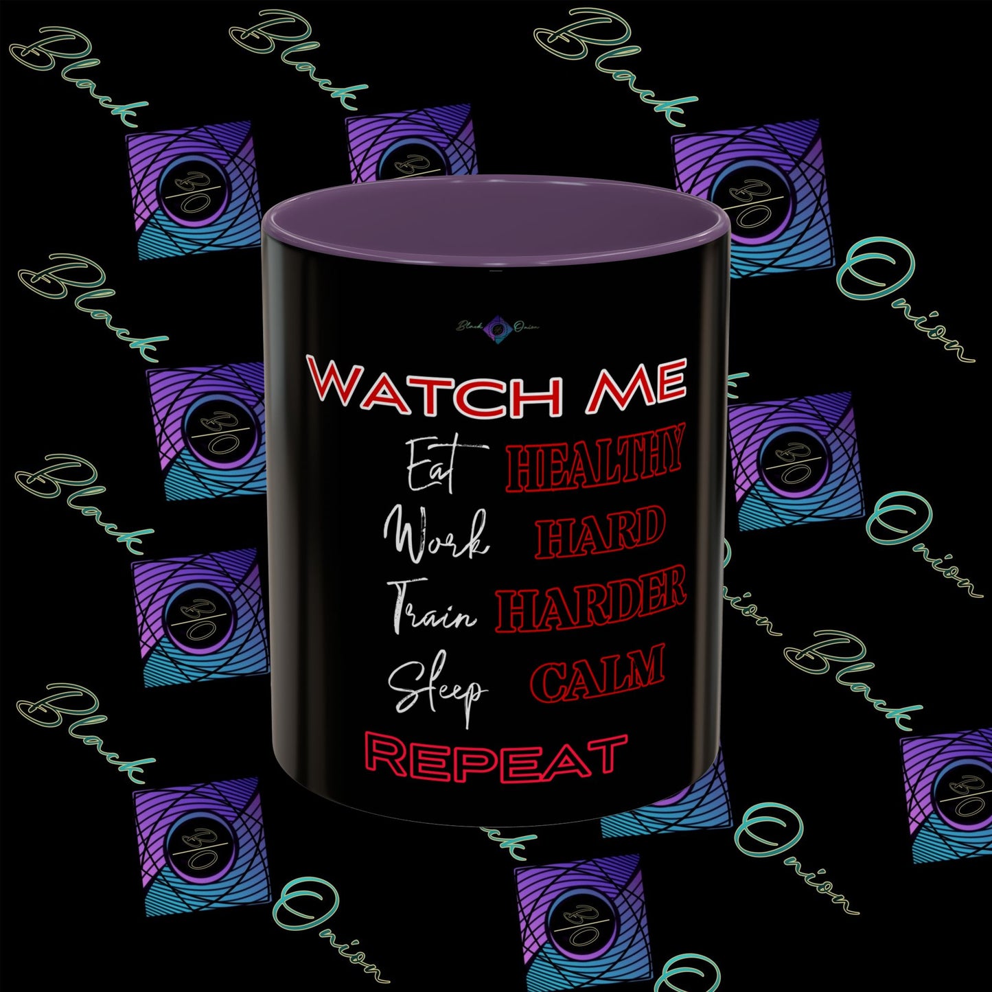 BlackOnion Coffee Mug Serial 2 with Workout Motif ‘Watch me’🫵🔥💪