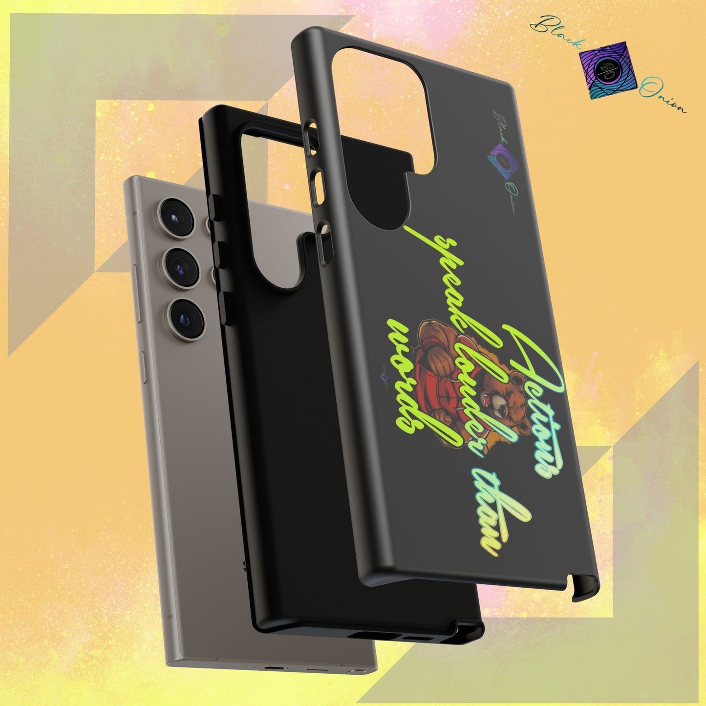 BlackOnion Brand New Phone Case - with Motivational Workout Motif ‘Actions speak lauder ‘💪🔥🫵