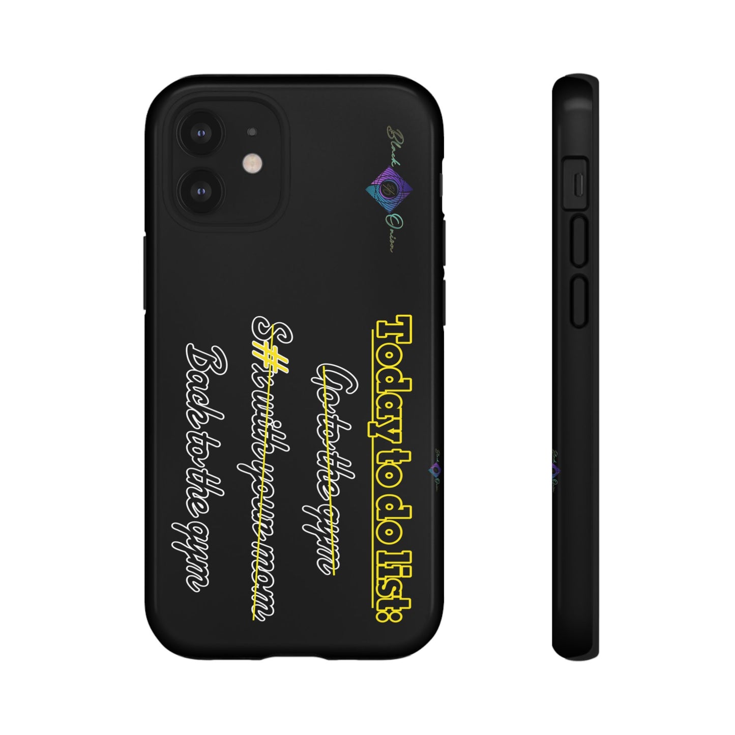 BlackOnion Brand New Phone Case - with Motivational Workout Motif’Today to do list ‘💪🔥🫵