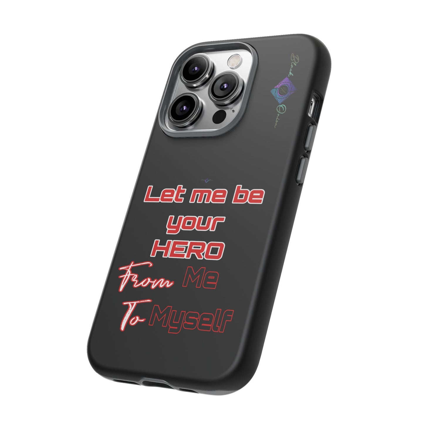 BlackOnion Brand New Phone Case - with Motivational Workout Motif’Let me be your Hero ‘💪🔥🫵