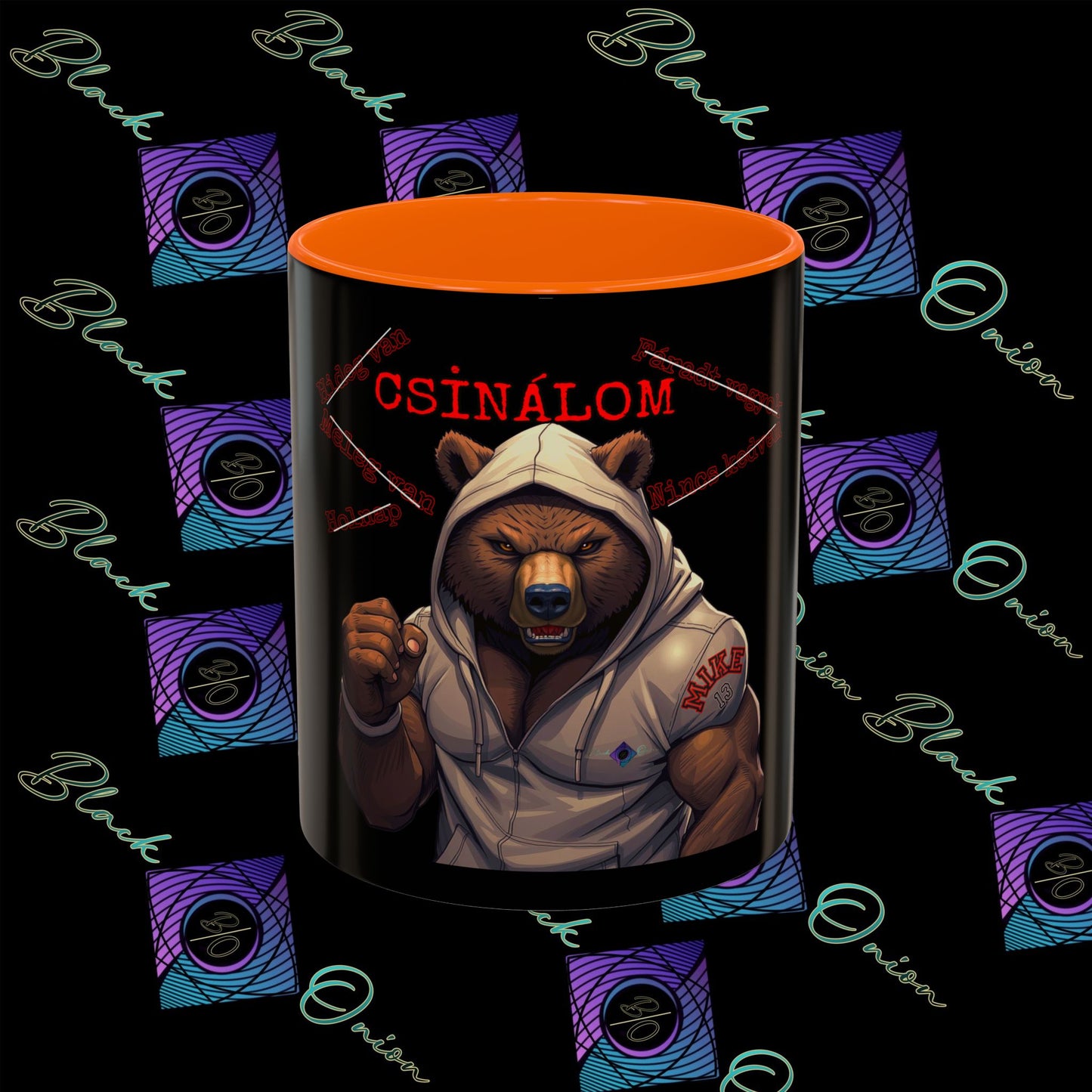 BlackOnion Coffee Mug - 11oz with Workout Motif ‘Mike 13 V2 ’🔥💪🫵