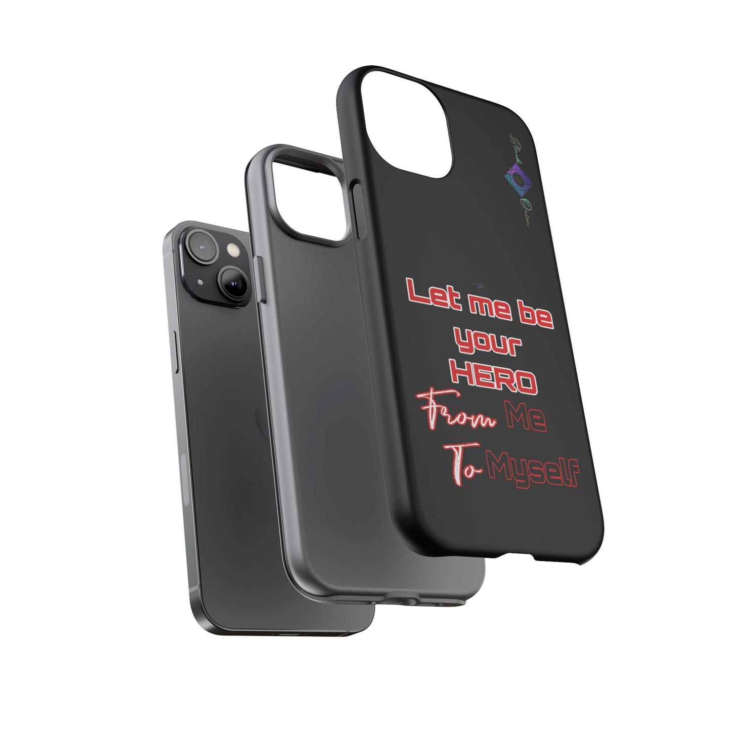 BlackOnion Brand New Phone Case - with Motivational Workout Motif’Let me be your Hero ‘💪🔥🫵
