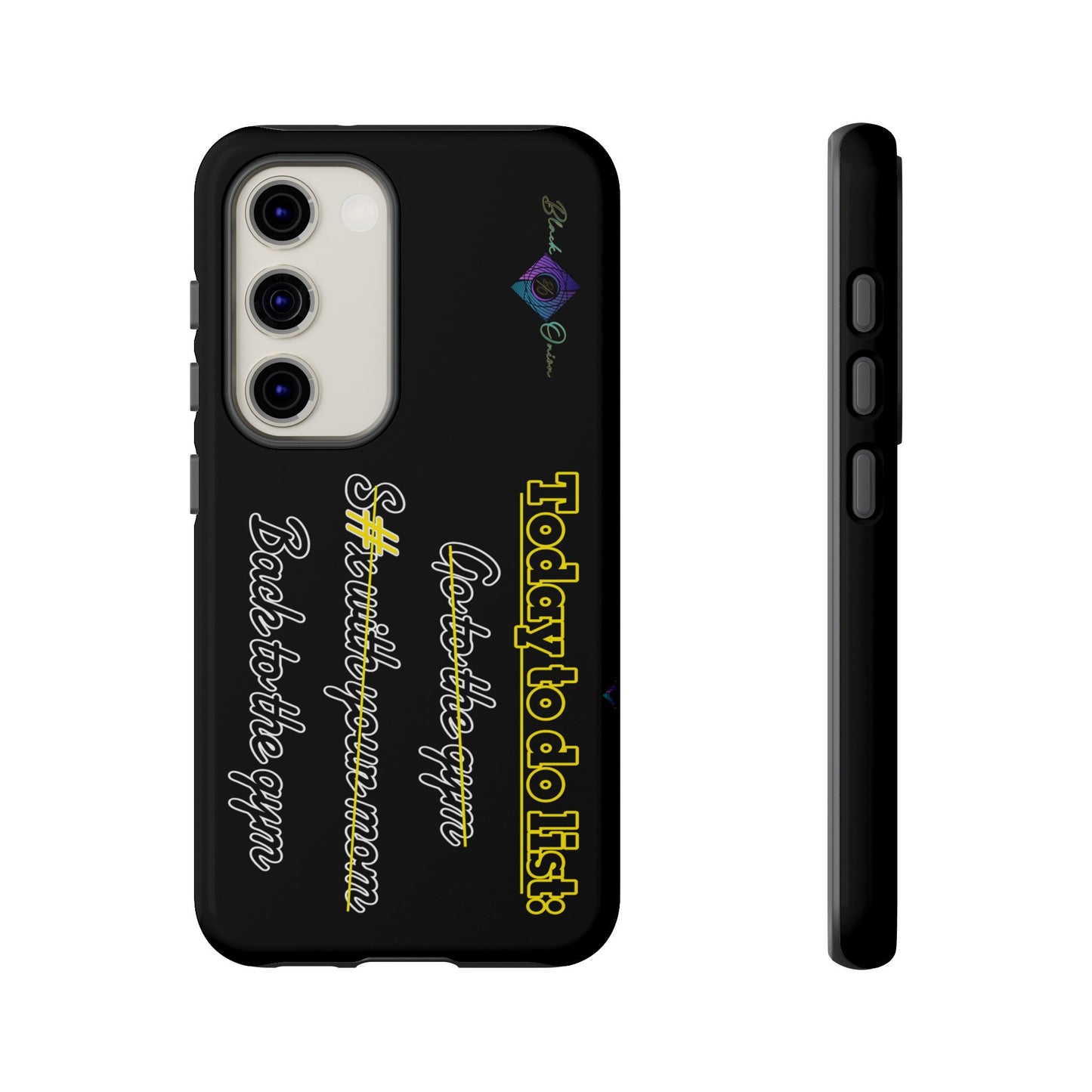 BlackOnion Brand New Phone Case - with Motivational Workout Motif’Today to do list ‘💪🔥🫵