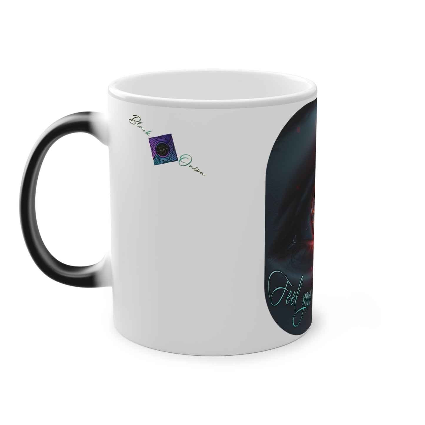 BlackOnion Color Changing Mug with Workout Motif ‘Feel your power ’ 💪🔥🫵