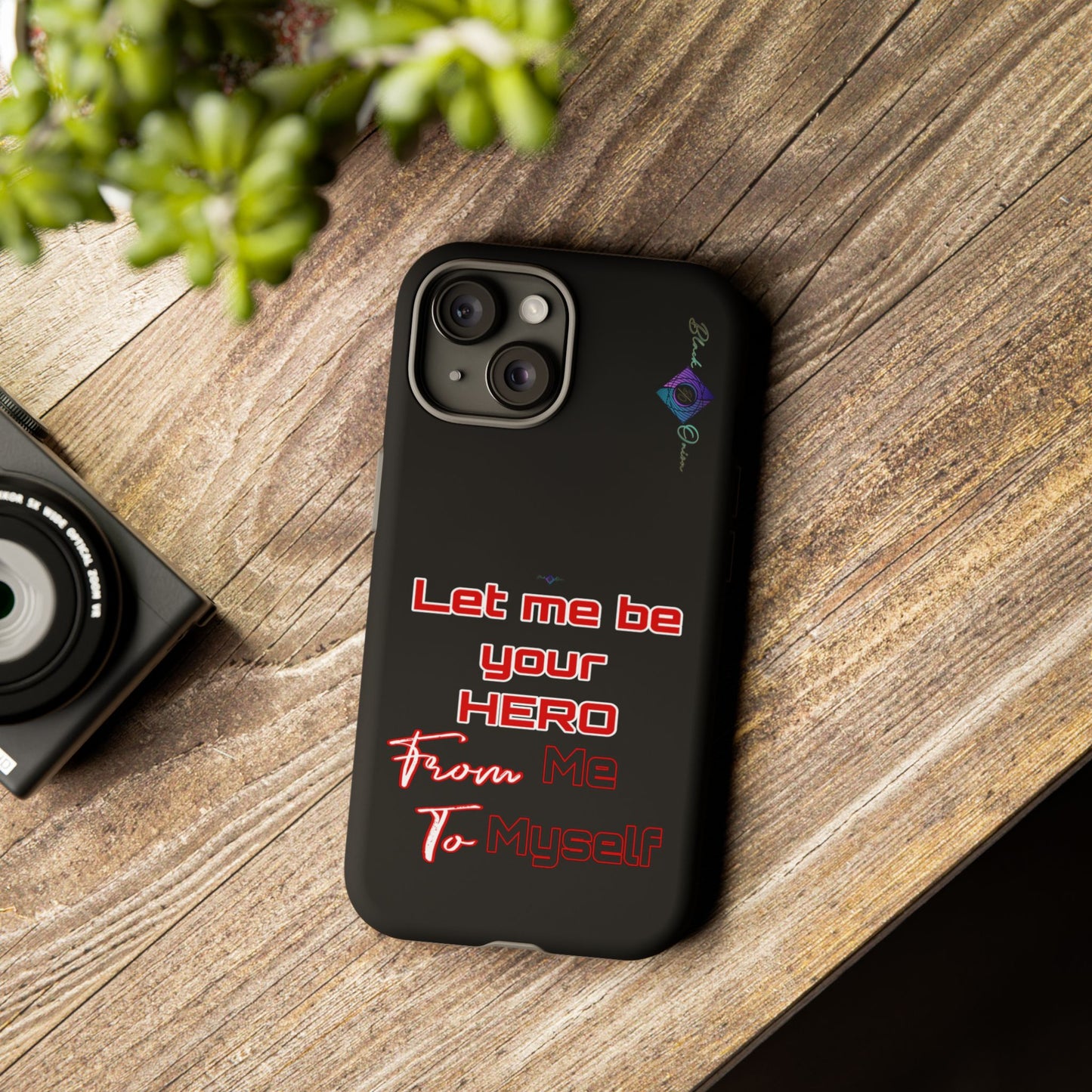 BlackOnion Brand New Phone Case - with Motivational Workout Motif’Let me be your Hero ‘💪🔥🫵