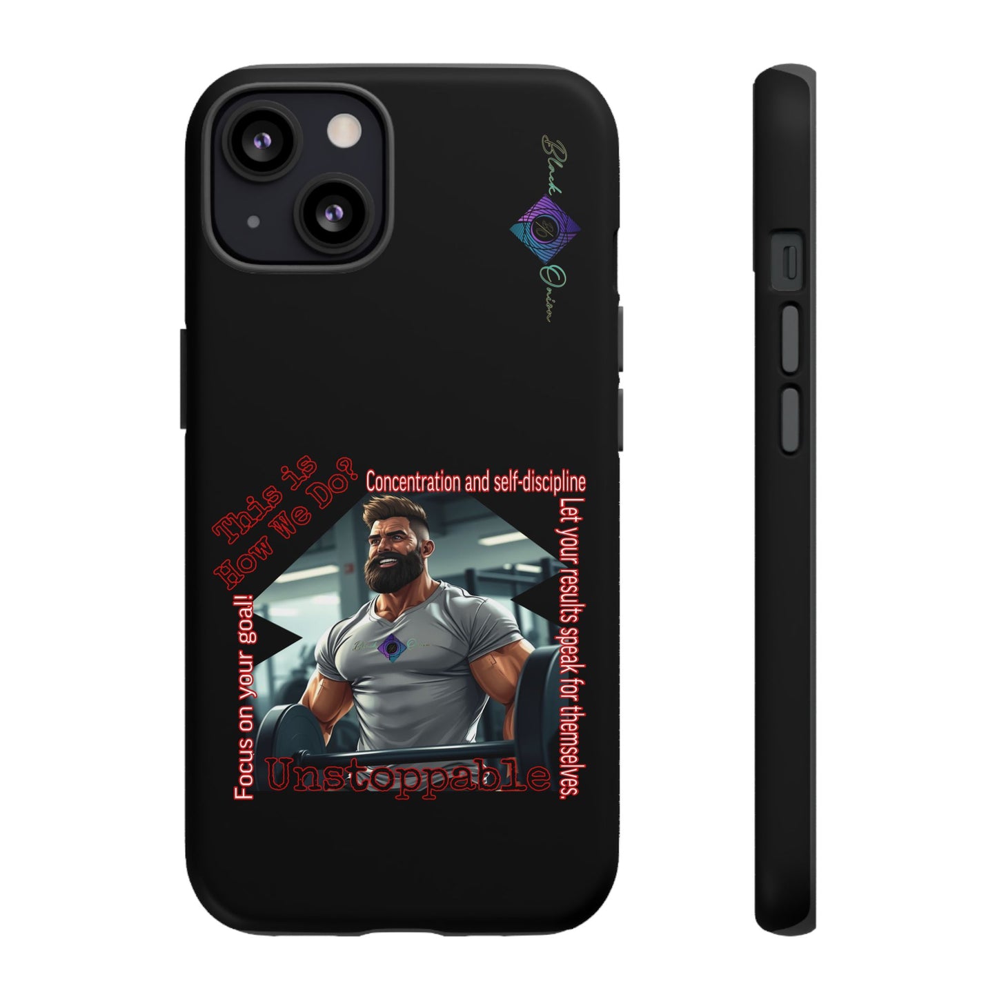 BlackOnion Brand New Phone Case - with Motivational Workout Motif’Unstoppable ‘💪🔥🫵