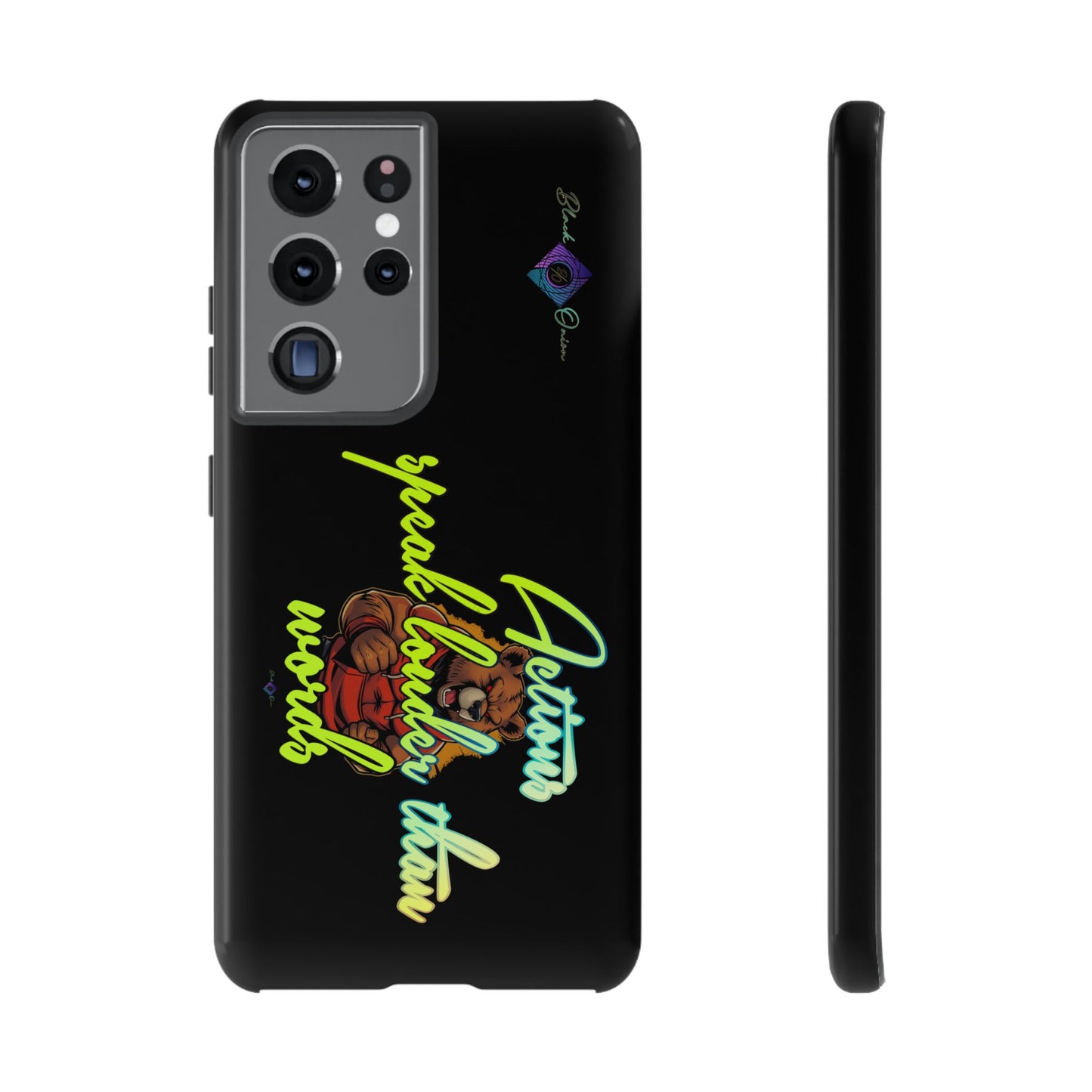 BlackOnion Brand New Phone Case - with Motivational Workout Motif ‘Actions speak lauder ‘💪🔥🫵
